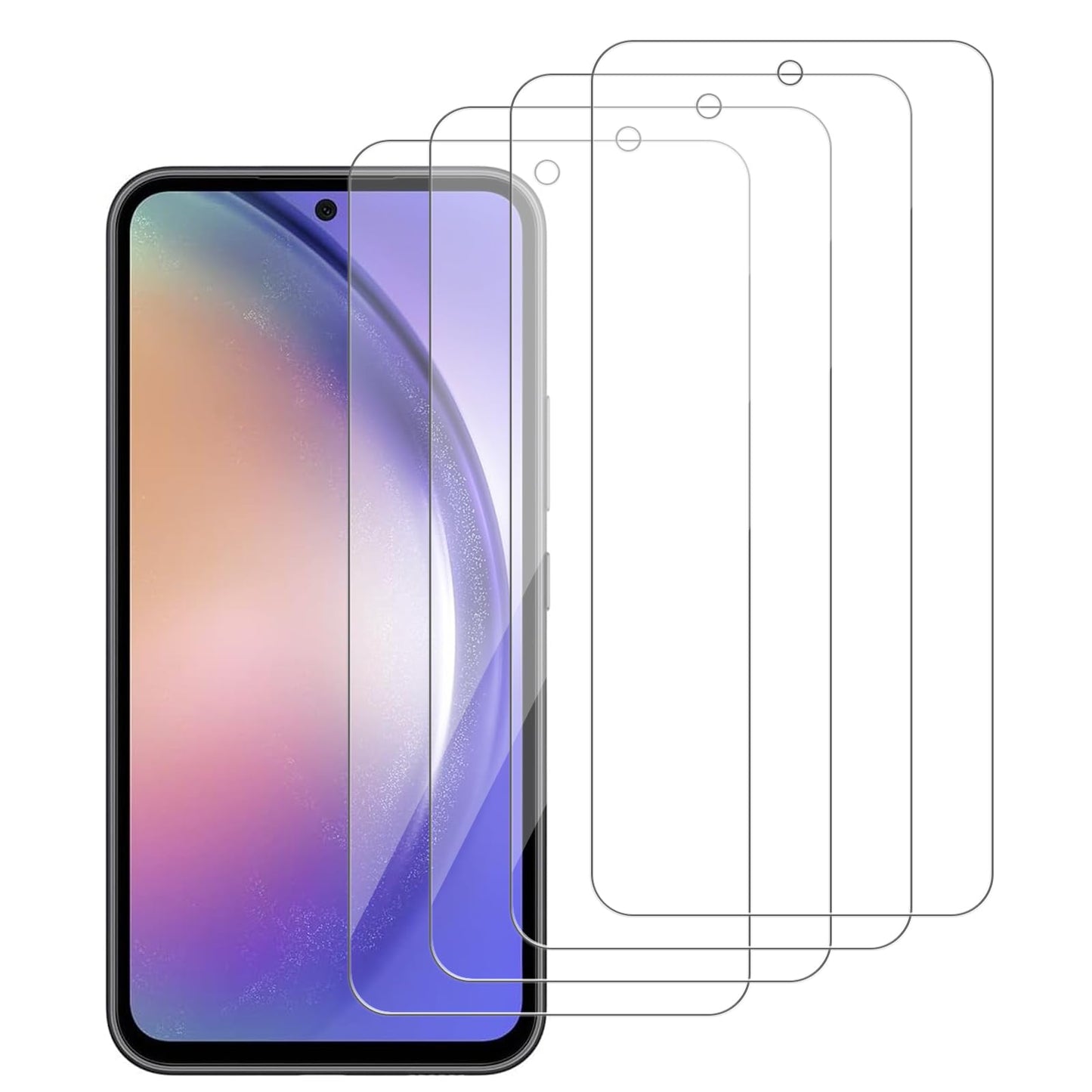 iCsapr 4 Pack Glass Screen Protector Compatible for Samsung Galaxy A54 5G 6.4 Inches [9H Hardness]-HD Screen Tempered Glass, SM-