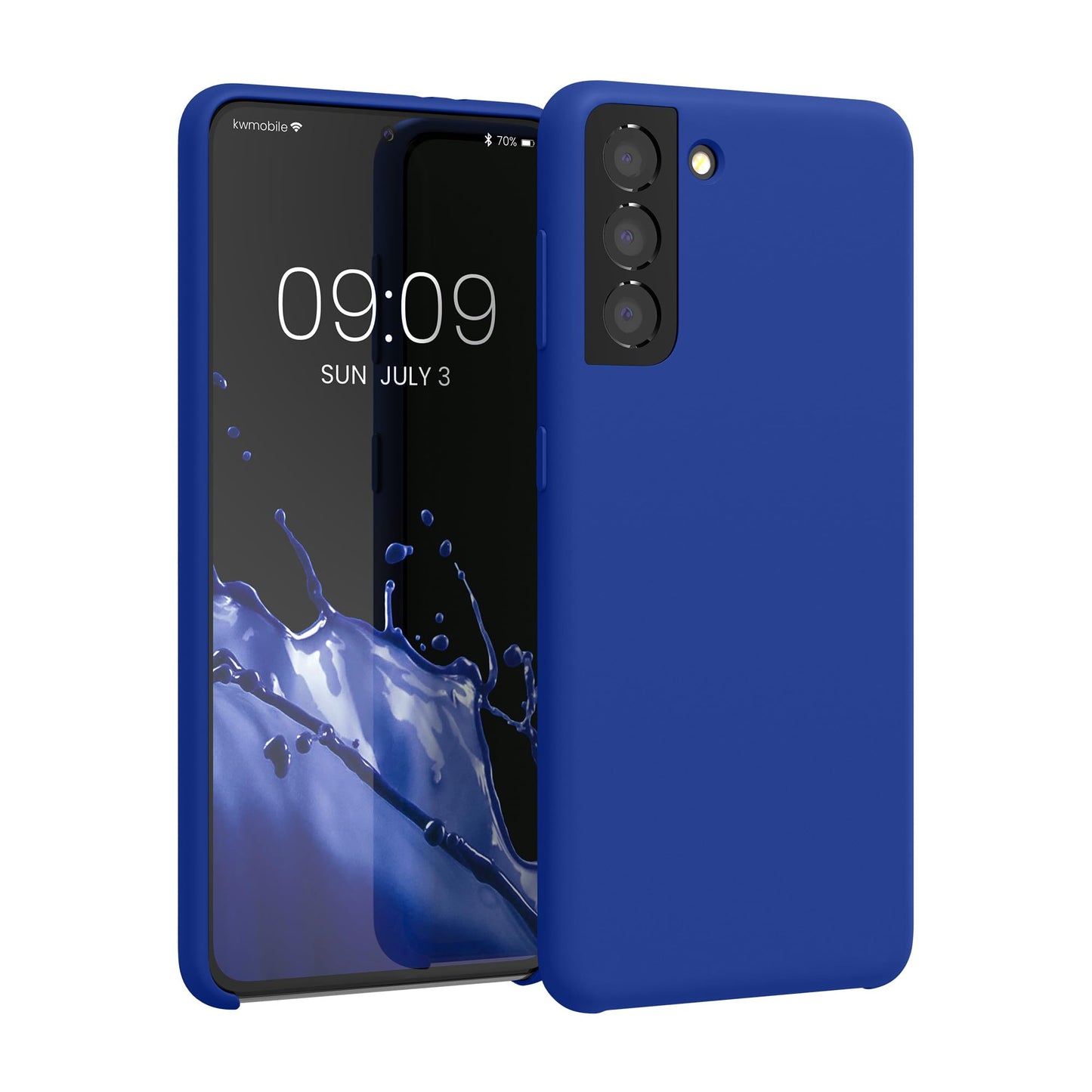 kwmobile Case Compatible with Samsung Galaxy S21 Case - TPU Silicone Phone Cover with Soft Finish - Baltic Blue
