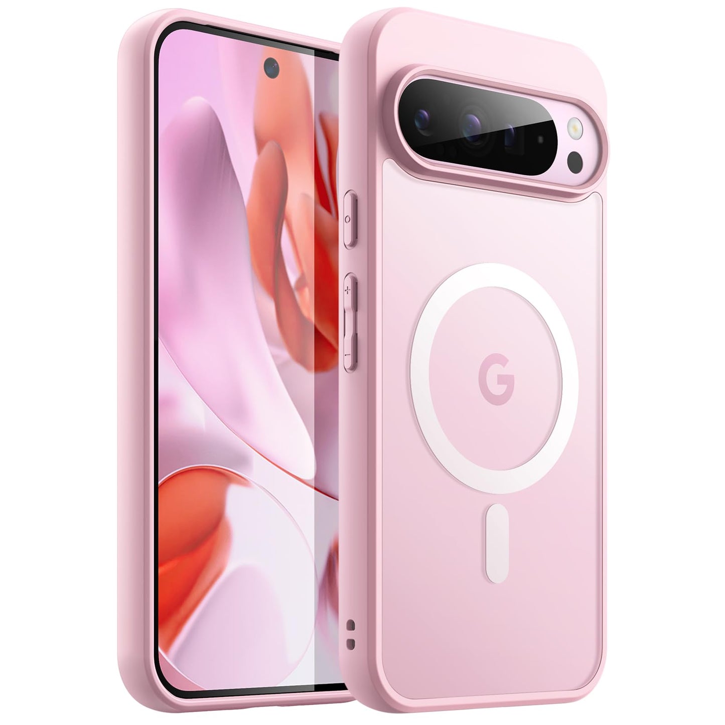 JETech Magnetic Case for Google Pixel 9/9 Pro 2024, Compatible with MagSafe, Translucent Matte Back Shockproof Phone Cover (Quar