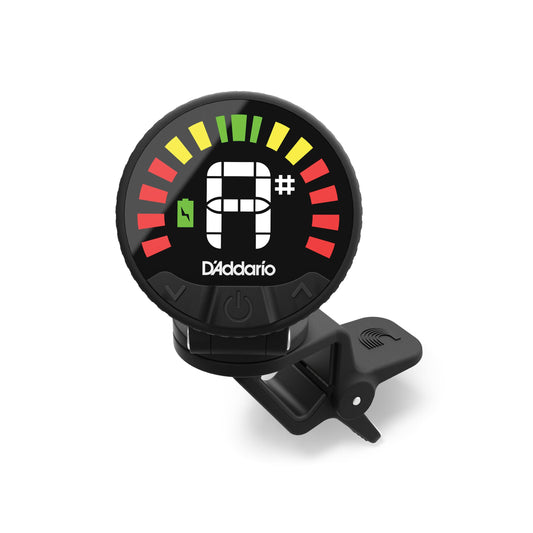 DAddario Nexxus 360 Rechargeable Cello & Bass Tuner - Clip On Tuner for Cello & Bass - Auto Powers Off - Adjustable Full Color