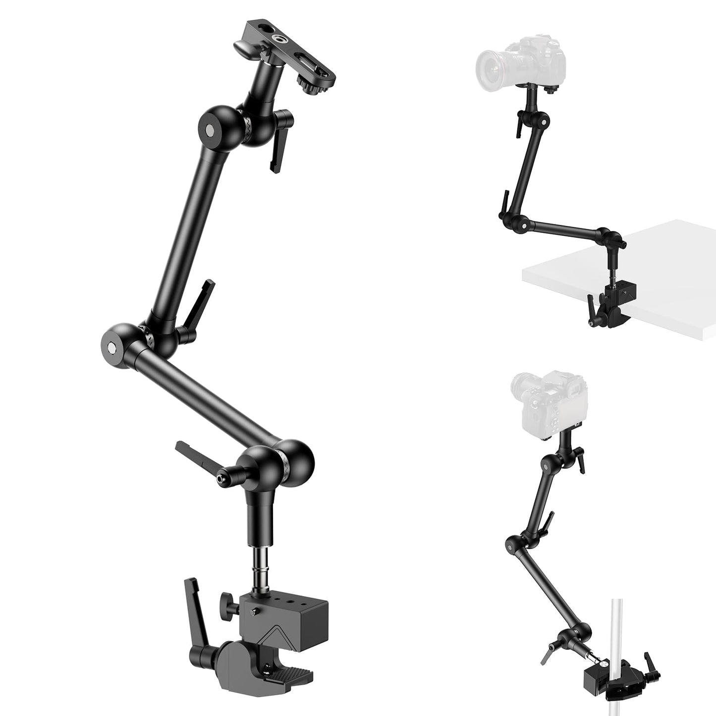 ALTSON 20.4/52cm Magic Arm Mounting Kit - Super Clamp, 1/4 Screw Adapter, Overhead Camera Desk Mount Stand for Flash/LED Light/M