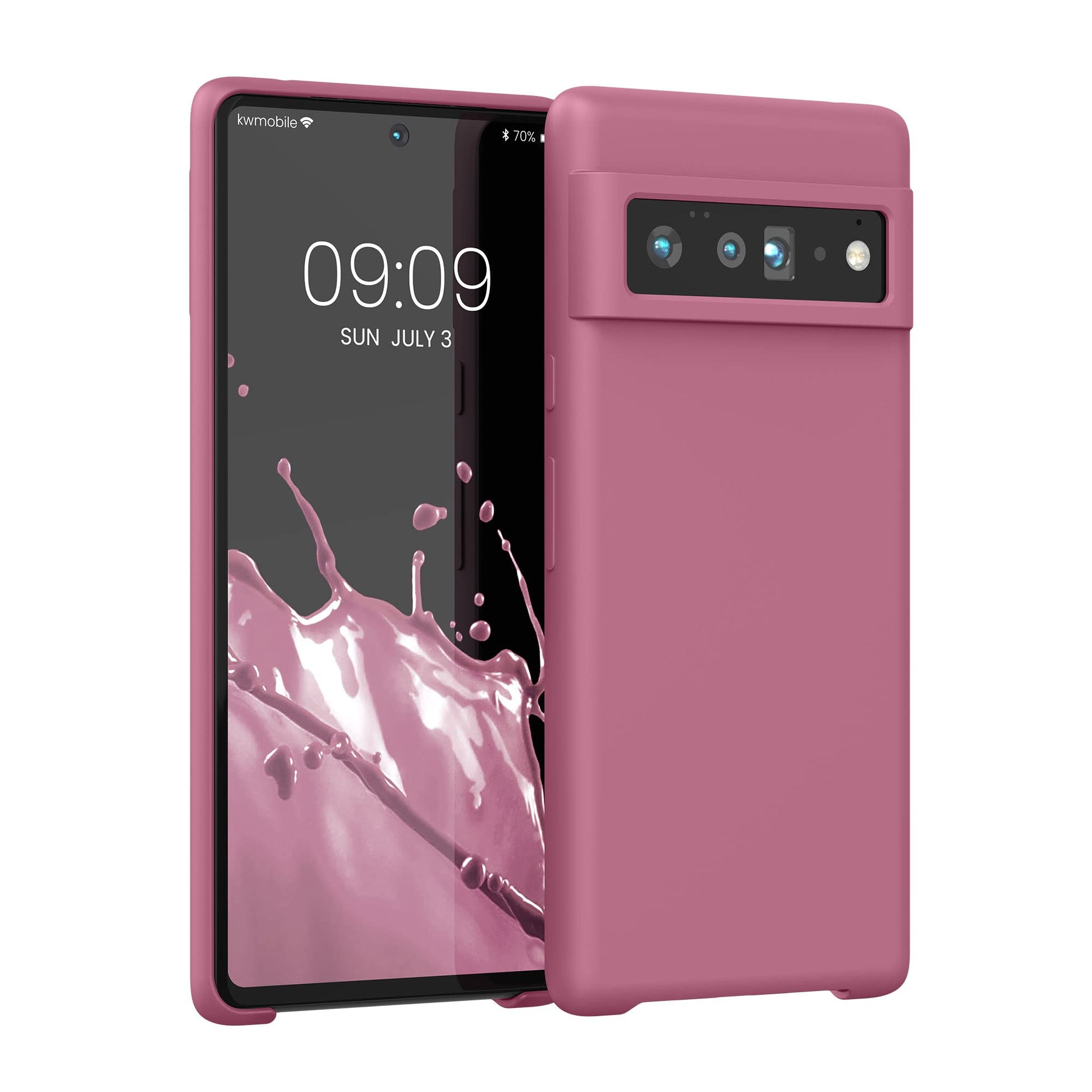 kwmobile Case Compatible with Google Pixel 6 Pro Case - TPU Silicone Phone Cover with Soft Finish - Dark Rose