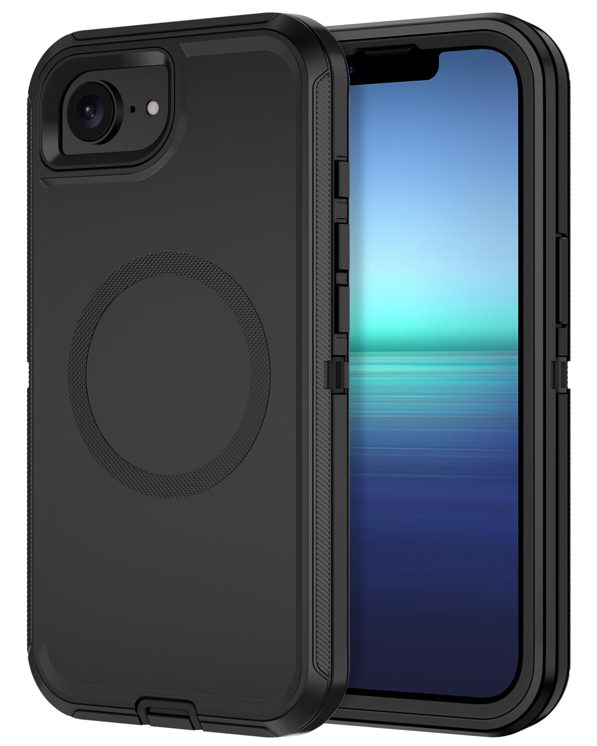 I-HONVA for iPhone 16e Case [Compatible with MagSafe] Shockproof 3-Layer Full Body Protection [Without Screen Protector] Rugged