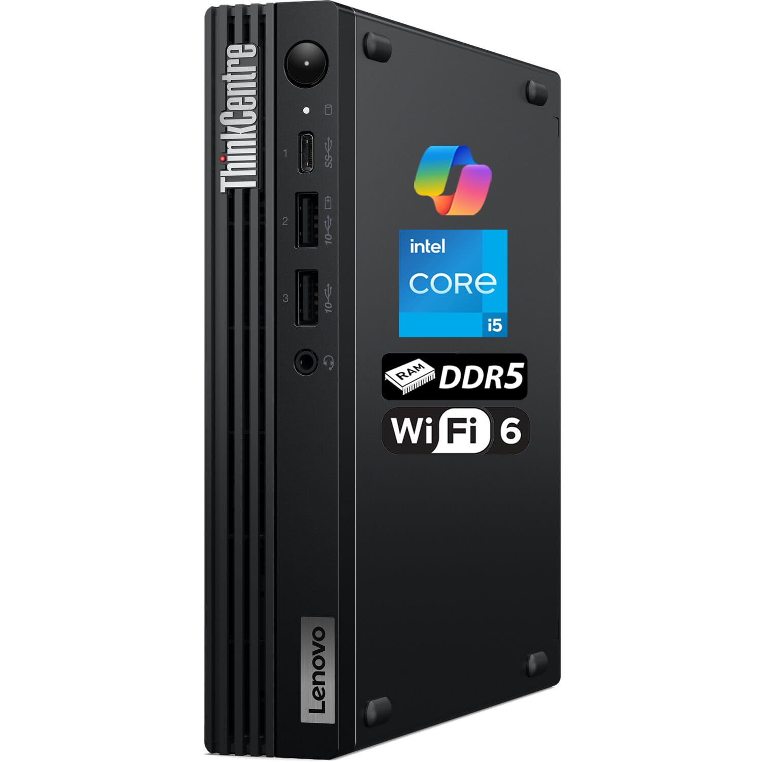 Lenovo ThinkCentre Tiny M70q Gen 5 Intel 10-Core i5-14400T (Beat i7-13700T), 16GB DDR5 RAM, 512GB NVMe SSD, Bluetooth, WiFi 6, E