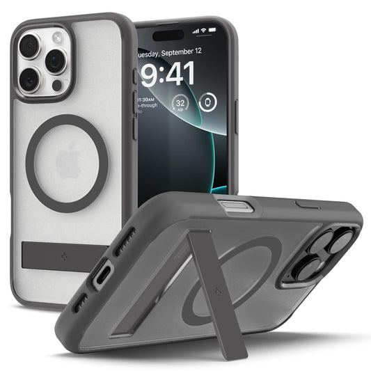Spigen Ultra Hybrid S MagFit Designed for iPhone 16 Pro Max Case [Kickstand] [Anti Yellowing], Compatible with MagSafe - Frost G