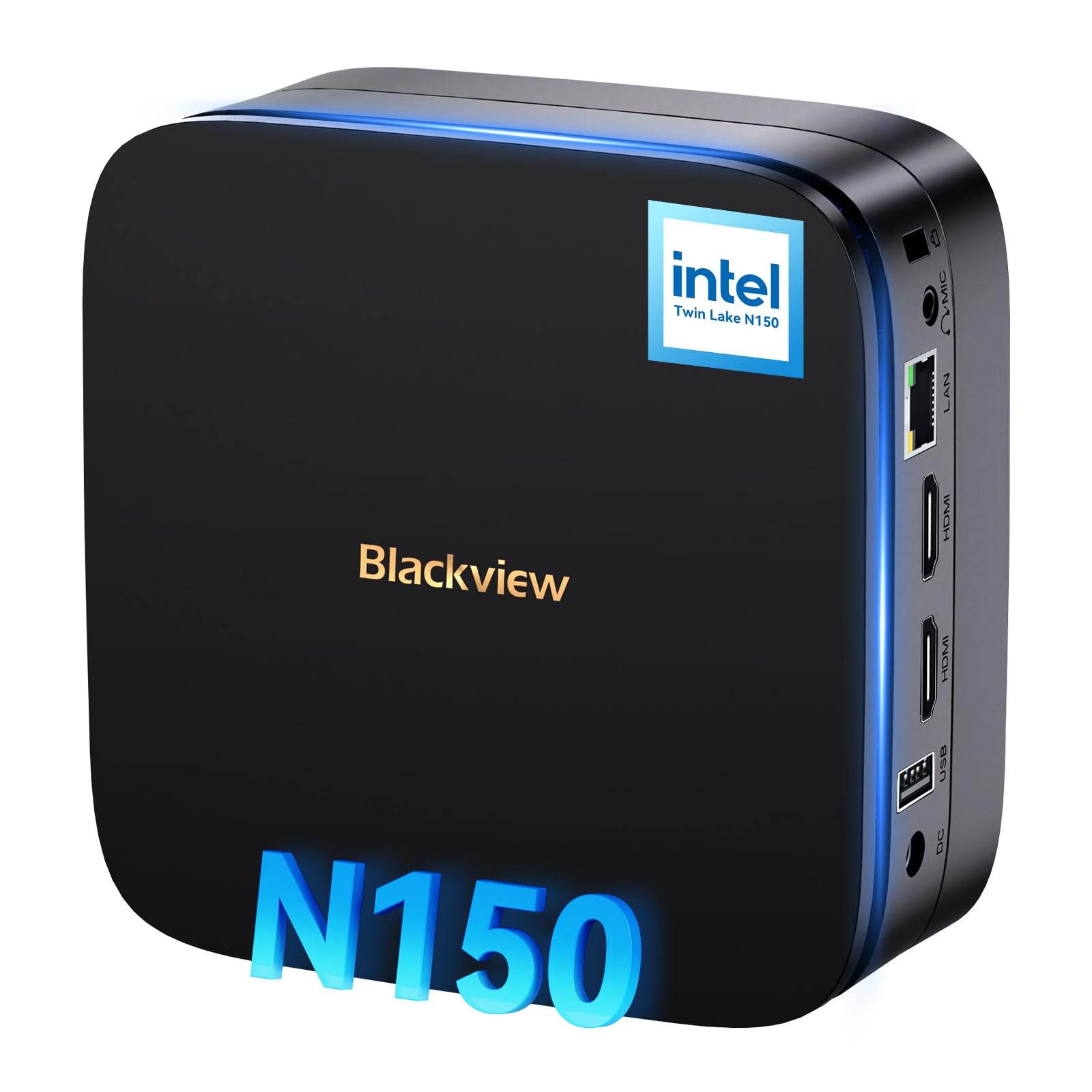 Blackview [3 Year Warranty] MP60 Silent Mini PC Intel Twin Lake N150, 16GB DDR4 RAM 1TB PCIe M.2 SSD, W-11 Pro Ultra Compact Tin