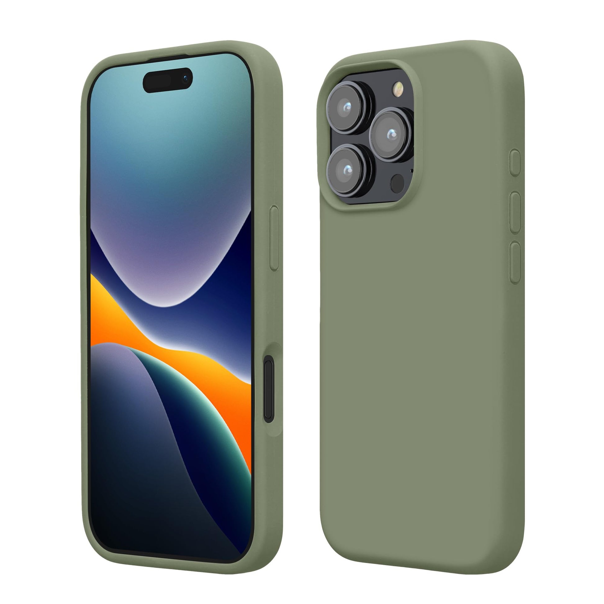 kwmobile Case Compatible with Apple iPhone 16 Pro Case - TPU Silicone Phone Cover with Soft Finish - Gray Green