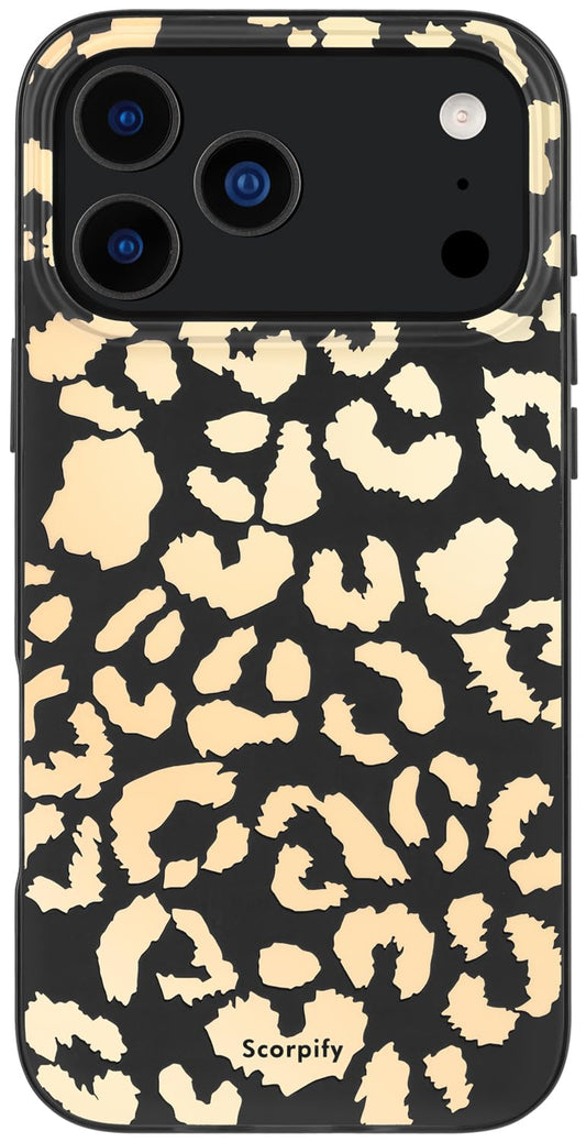 SCORPIFY for iPhone 17 Pro Max Case [Compatible with MagSafe] with Matte Skin Tone Leopard Print Design, Cute Black Cheetah Magn