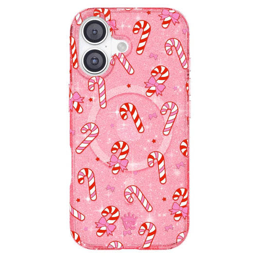 VELVET CAVIAR Case for iPhone 17 | Compatible with MagSafe | 10ft Drop Tested | Protective Christmas Cases | Pink Peppermint Gli