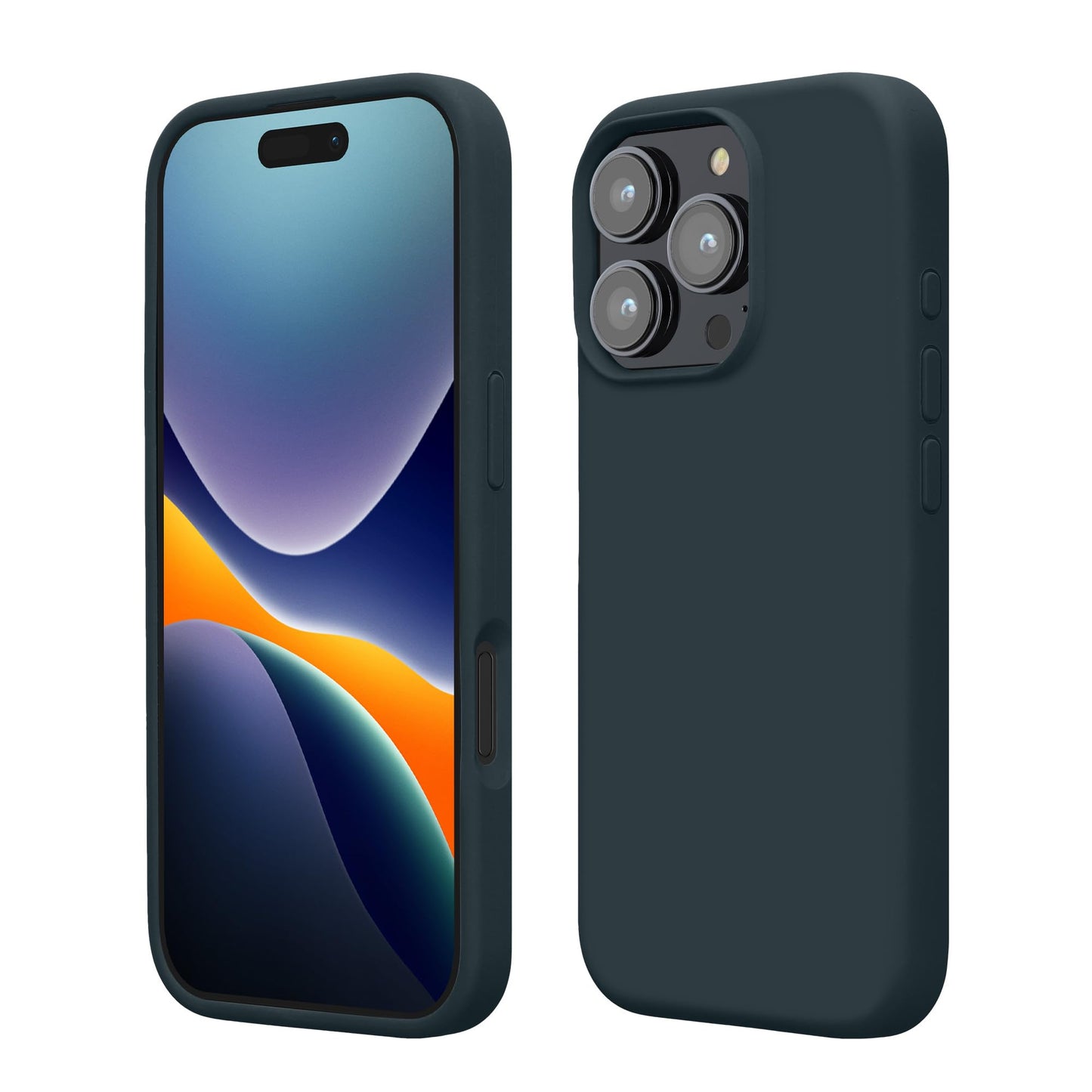 kwmobile Case Compatible with Apple iPhone 16 Pro Max Case - TPU Silicone Phone Cover with Soft Finish - Dark Slate