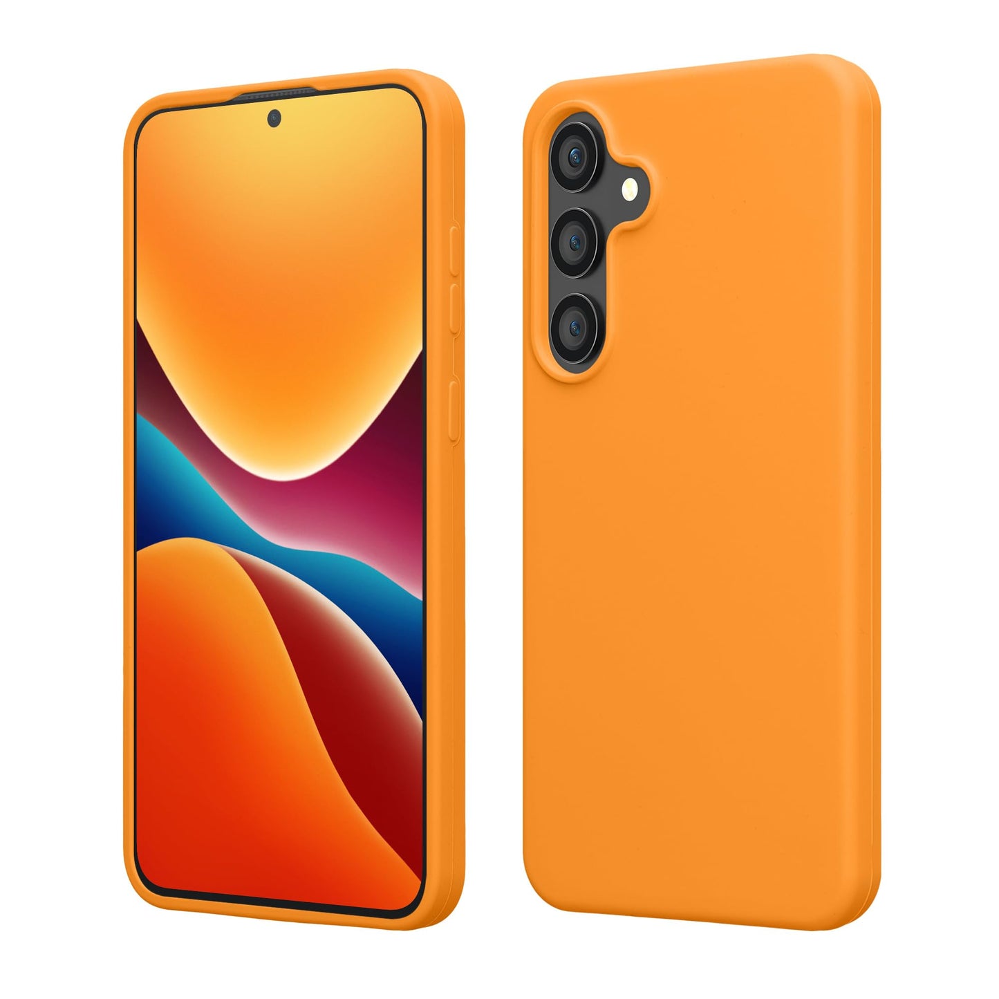 kwmobile Case Compatible with Samsung Galaxy S25 FE Case - TPU Silicone Phone Cover with Soft Finish - Fruity Orange