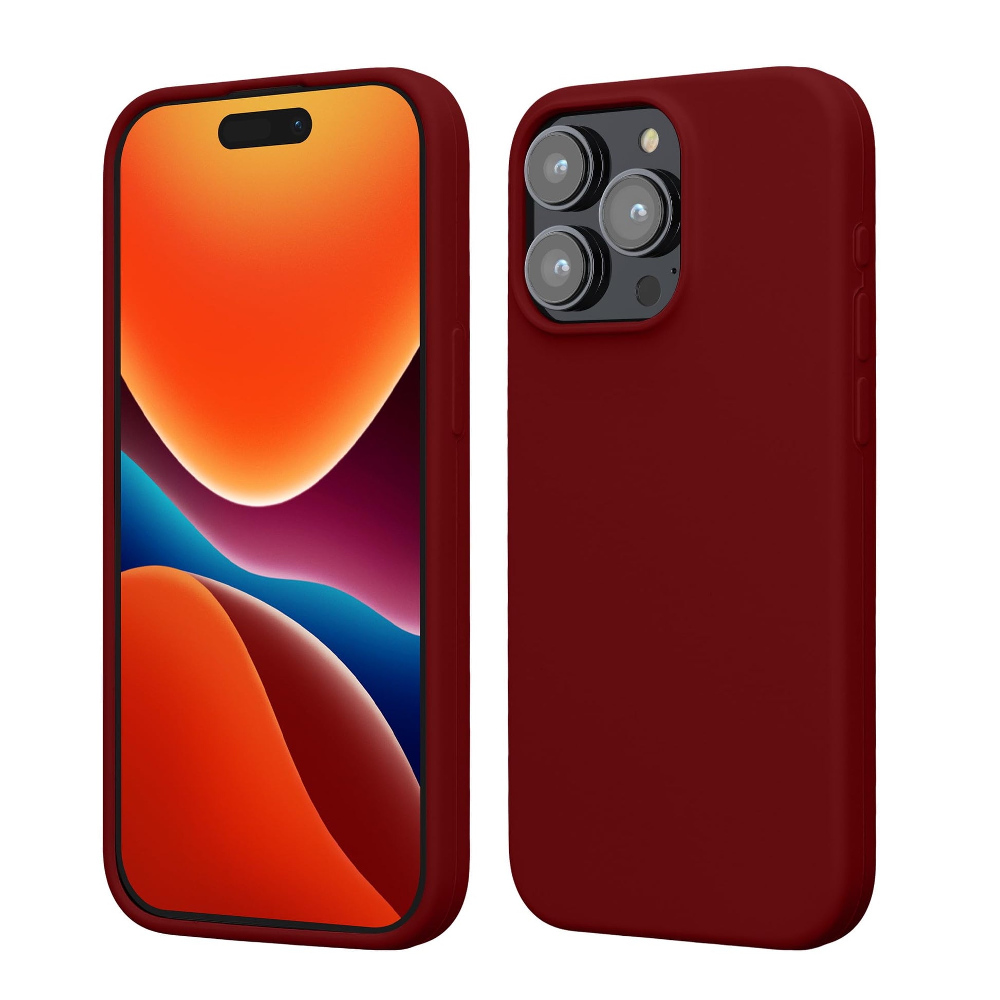kwmobile Case Compatible with iPhone 15 Pro Max Case - Slim Soft TPU Silicone Cover - Rhubarb Red