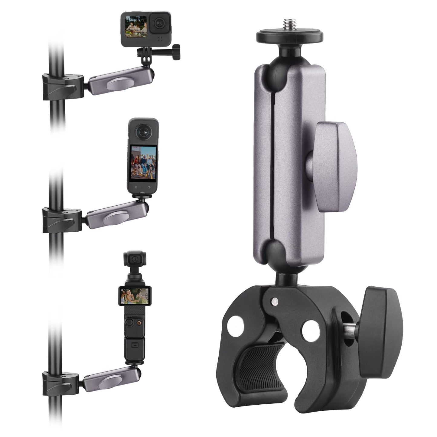 BRDRC Pocket 3 Camera Bike Mount Clamp Motorcycle Handle Holder Aluminum for Insta360 X5 X4 X3 Ace Pro Go 3S, for DJI Osmo Pocke