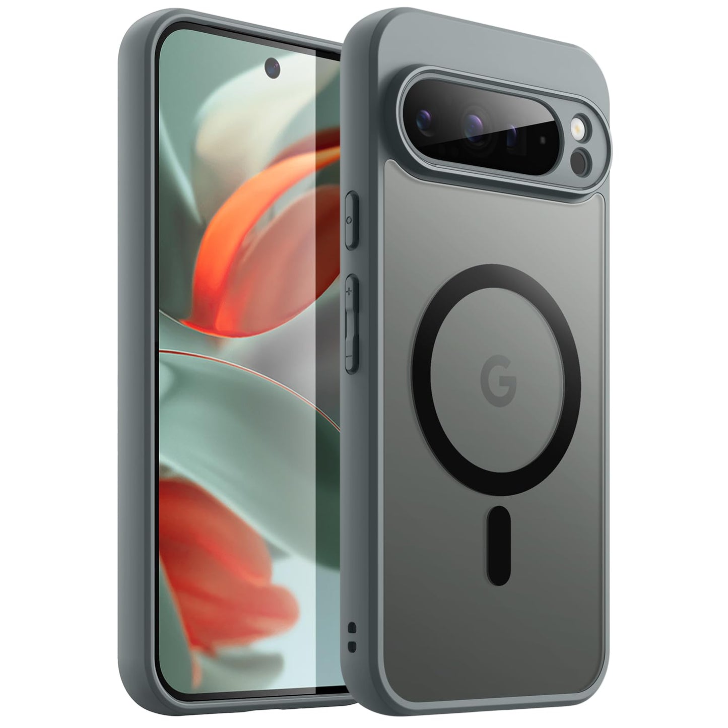JETech Magnetic Case for Google Pixel 9 Pro XL 2024, Compatible with MagSafe, Translucent Matte Back Shockproof Phone Cover (Haz