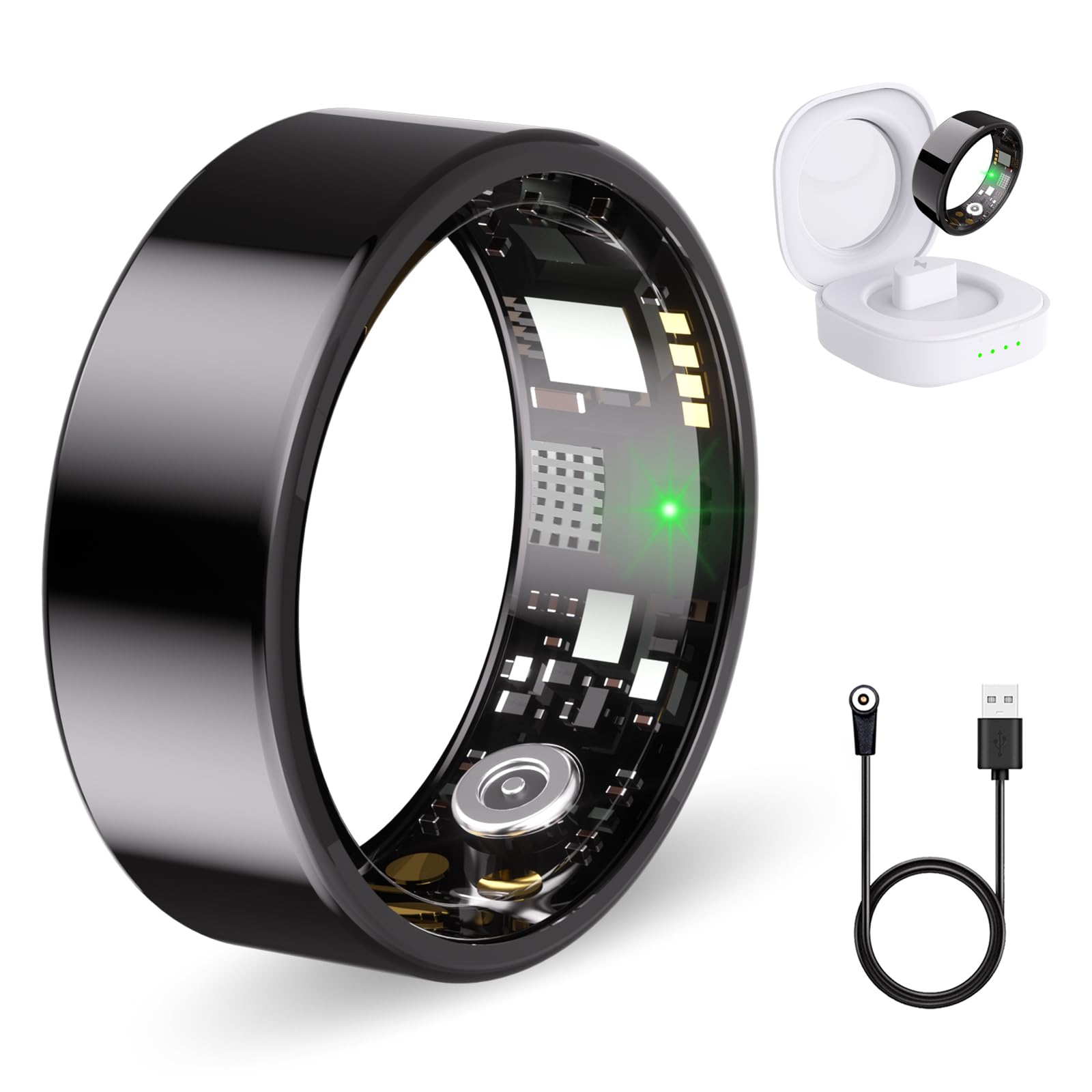 Nyweey Smart Ring for Women Men Health Ring with Heart Rate, Blood Oxygen, Blood Pressure, Step Tracker, Sleep Tracker, IP68 Wat