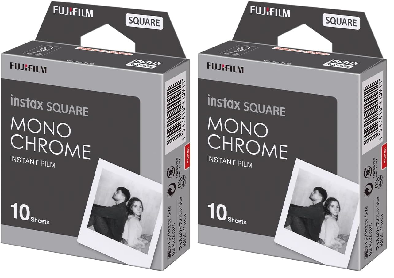 Fujifilm Instax Square Monochrome Film - 10 Exposures (Pack of 2)