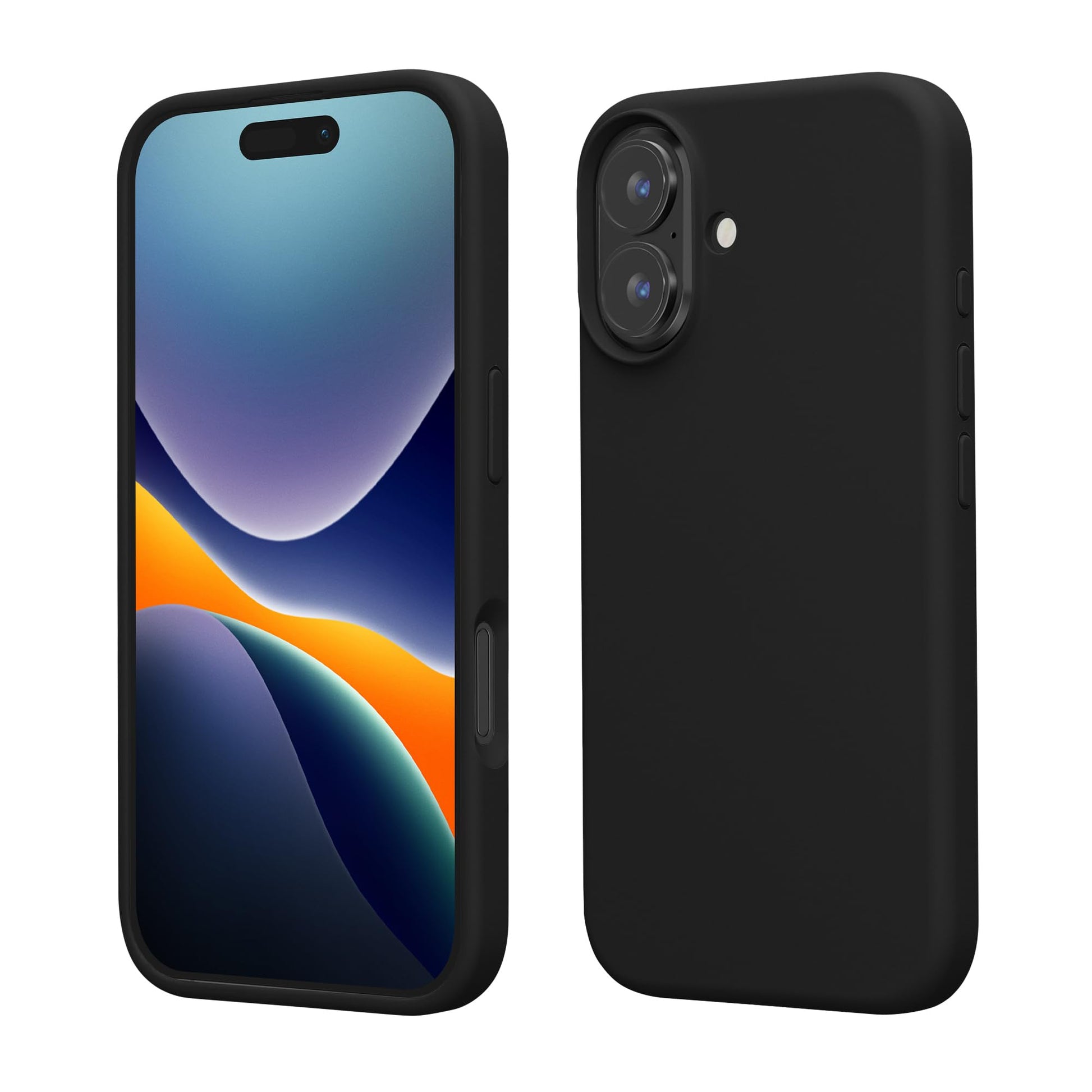 kwmobile Case Compatible with Apple iPhone 16 Case - TPU Silicone Phone Cover with Soft Finish - Black
