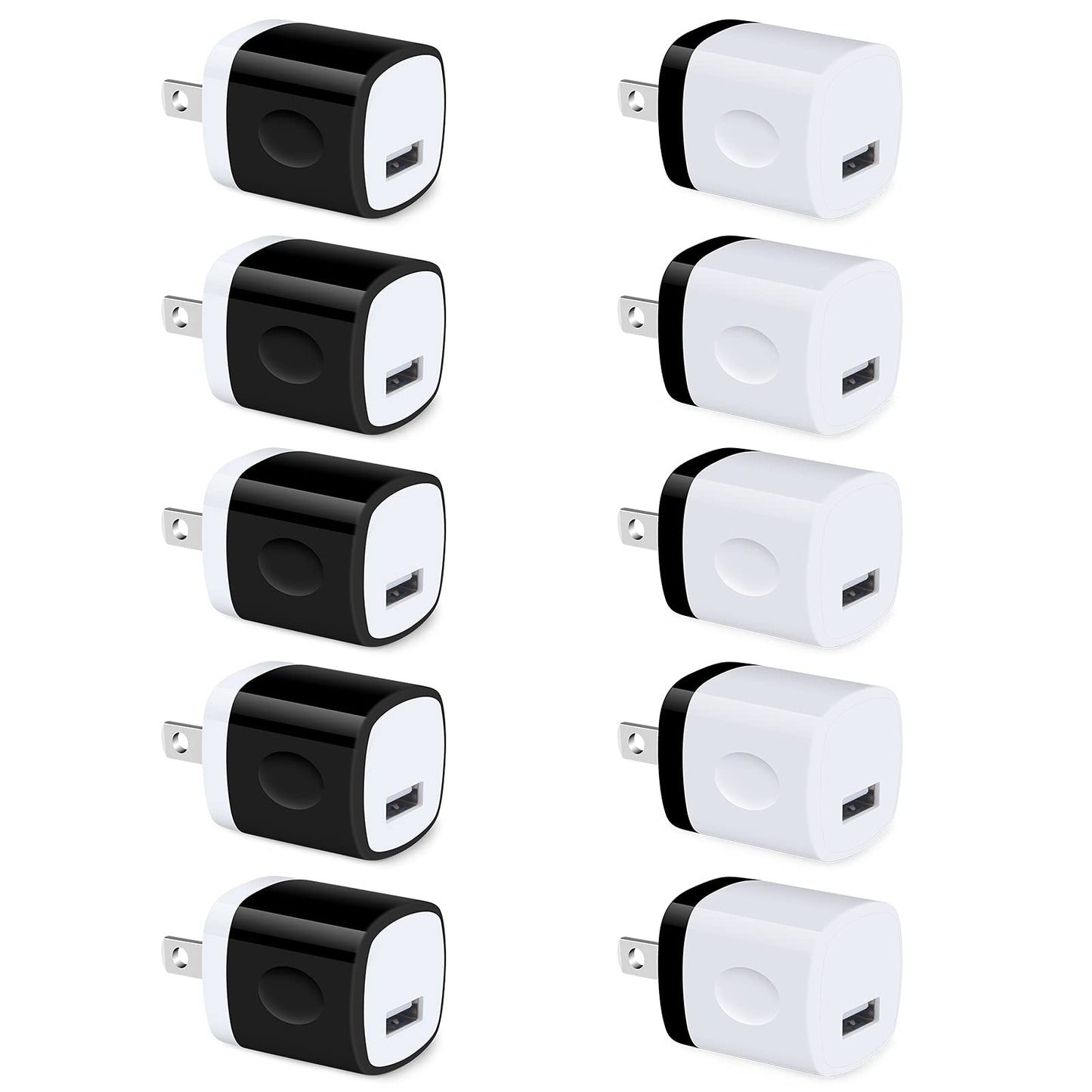 USB Charger Block 10 Pack, UorMe 1A 5V Single Port Power Adapter Charging Phone Cube Box Brick Plug Pack Compatible with iPhone