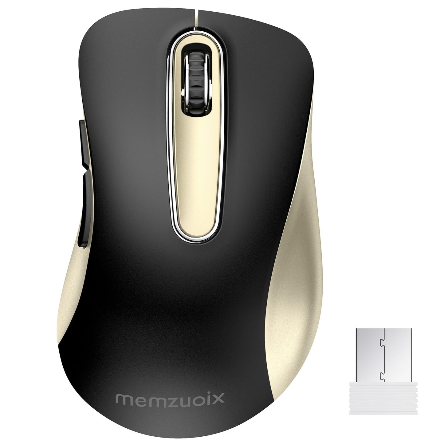 memzuoix 2.4G Wireless Mouse, 1400 DPI Computer Mice with USB Receiver, Portable Wireless USB Battery Powered Cordless Mouse for