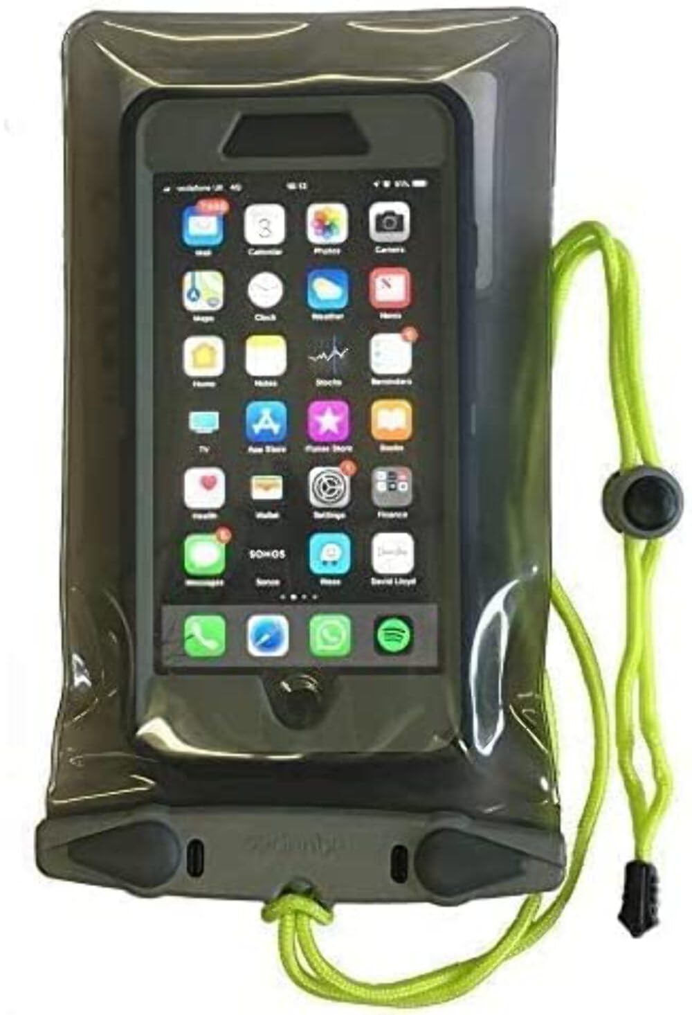 Aquapac Waterproof Phone Case, Medium, Grey, Lanyard, iPhone and Android, Made in The UK, Hiking, Mountain Biking, Running Acces