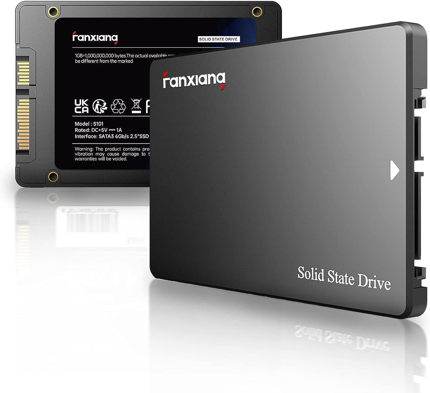 fanxiang S101 1TB SSD SATA SSD 1TB Internal Solid State Drive SATA III 6Gb/s 2.5 SSD, UP to 550MB/s, 3D NAND TLC, Upgrade Laptop