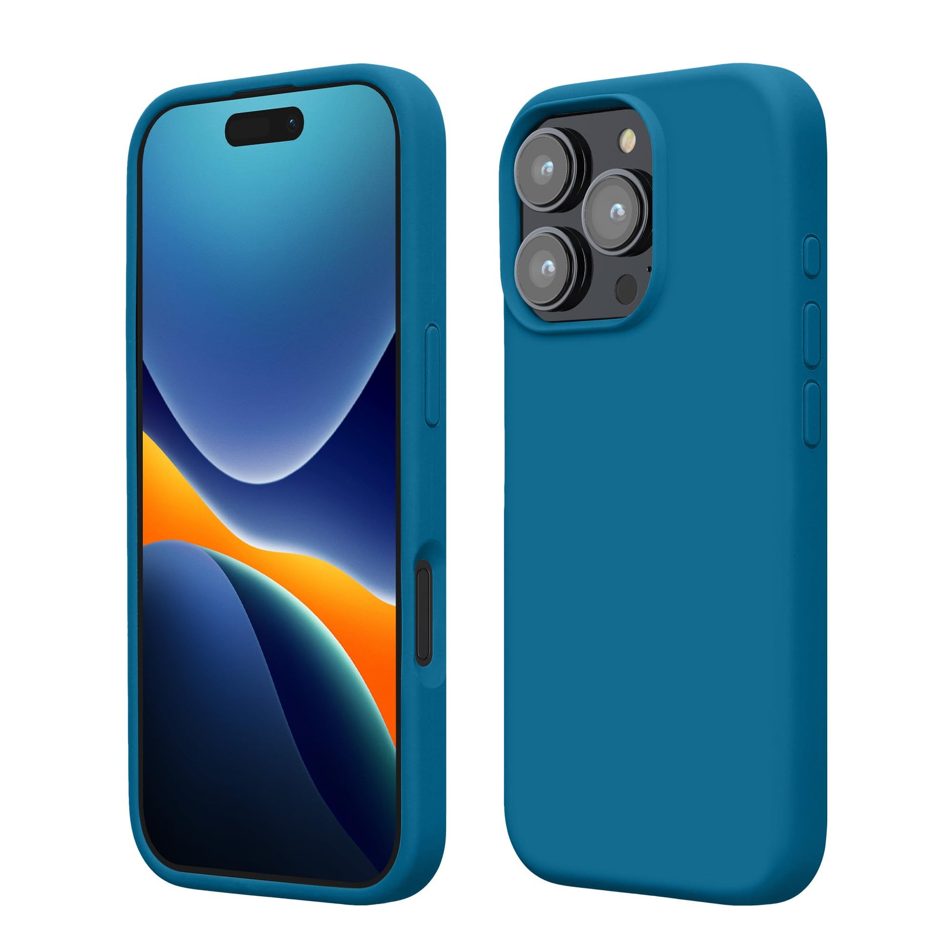kwmobile Case Compatible with Apple iPhone 16 Pro Case - TPU Silicone Phone Cover with Soft Finish - Caribbean Blue