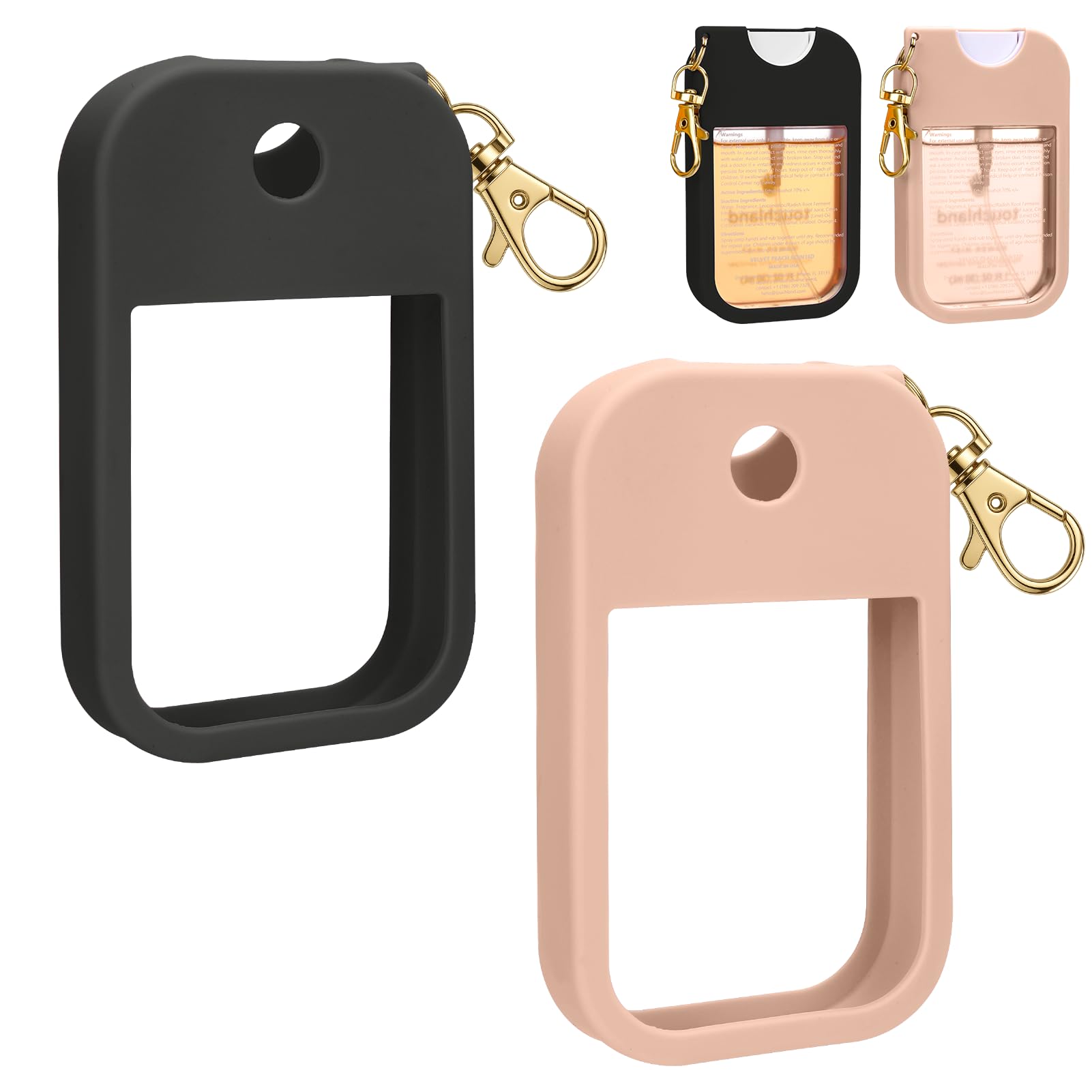 AIERSA Hand Sanitizer Spray Case Compatible with Touchland, Silicone Hand Sanitizer Case Holder with Keychain for Touch Land Mis