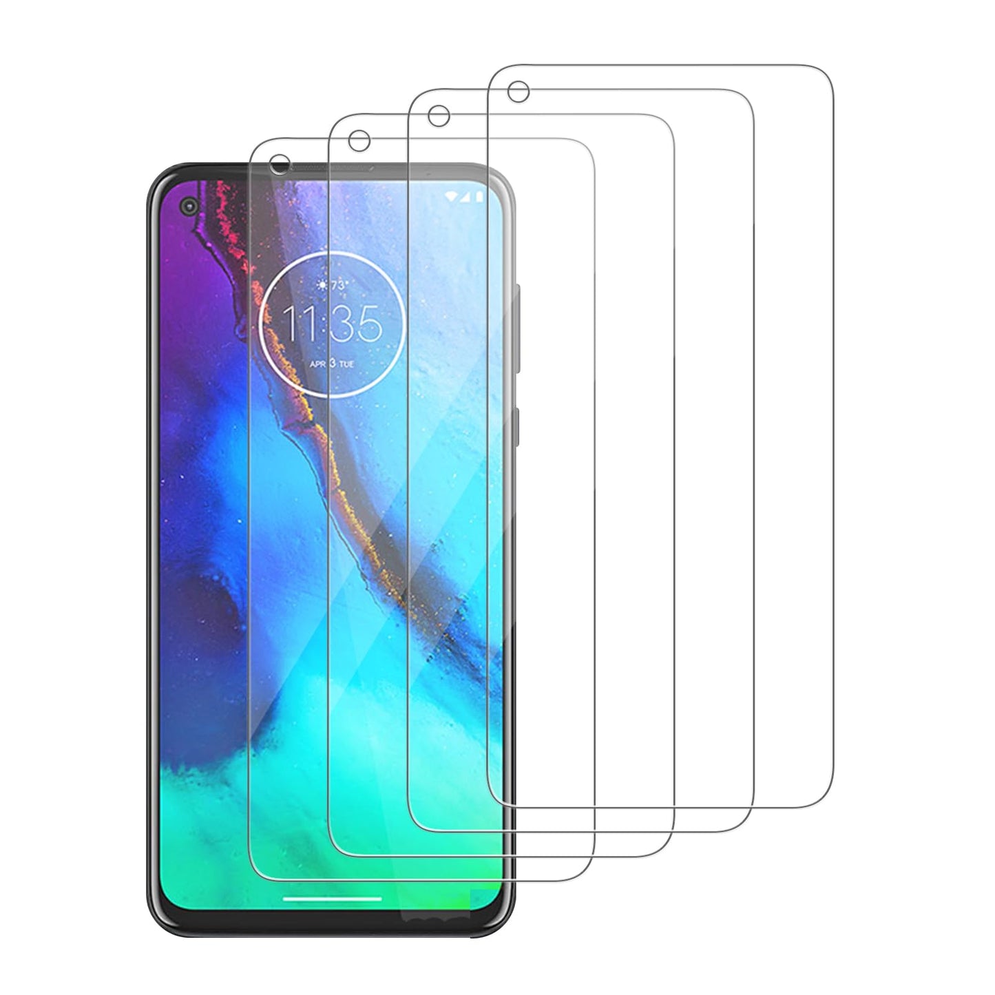iCsapr 4 Pack Glass Screen Protector Compatible for Motorola Moto G Stylus (2020) / XT2043 [9H Hardness]-HD Screen Tempered Glas