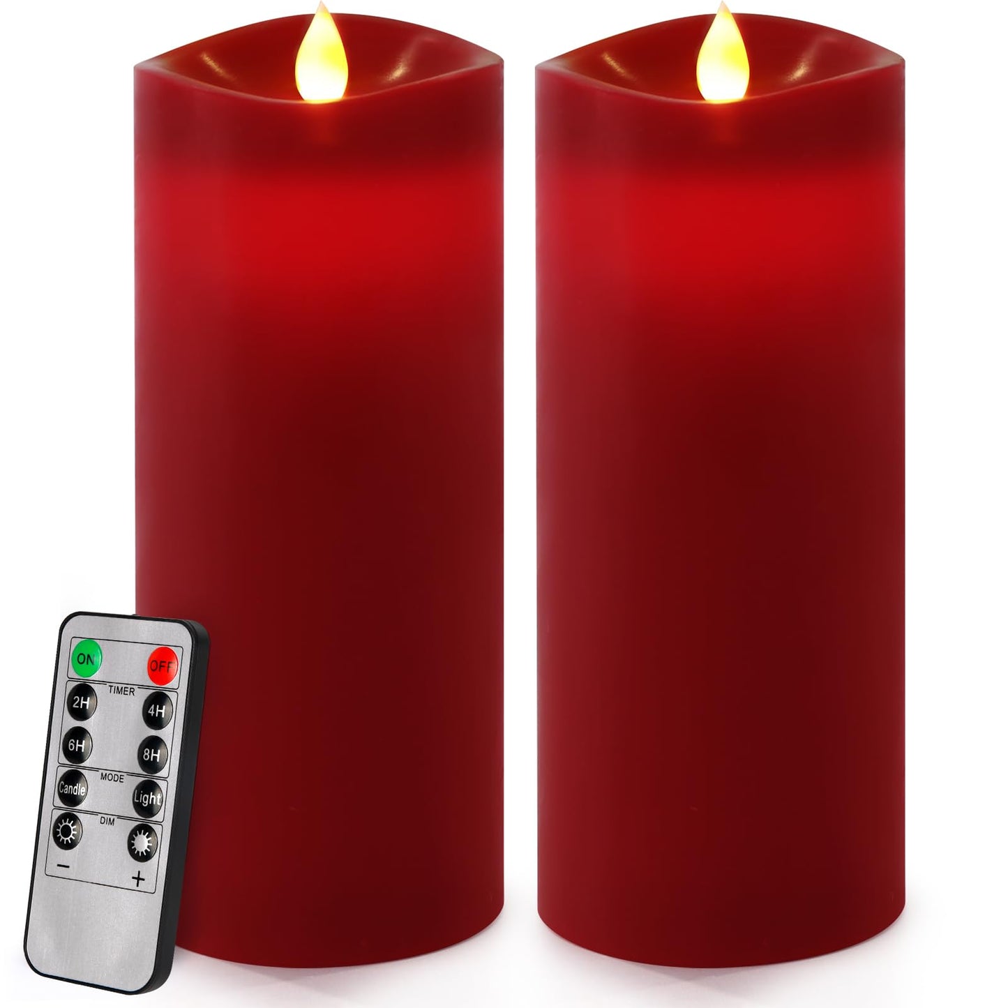 Enpornk 7    x 3    Flameless Candles, Flickering Moving Flame LED Candles, Battery Operated Candles with Remote and Timers, Bur