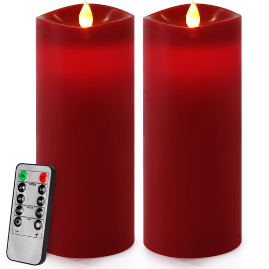 Enpornk 7    x 3    Flameless Candles, Flickering Moving Flame LED Candles, Battery Operated Candles with Remote and Timers, Bur