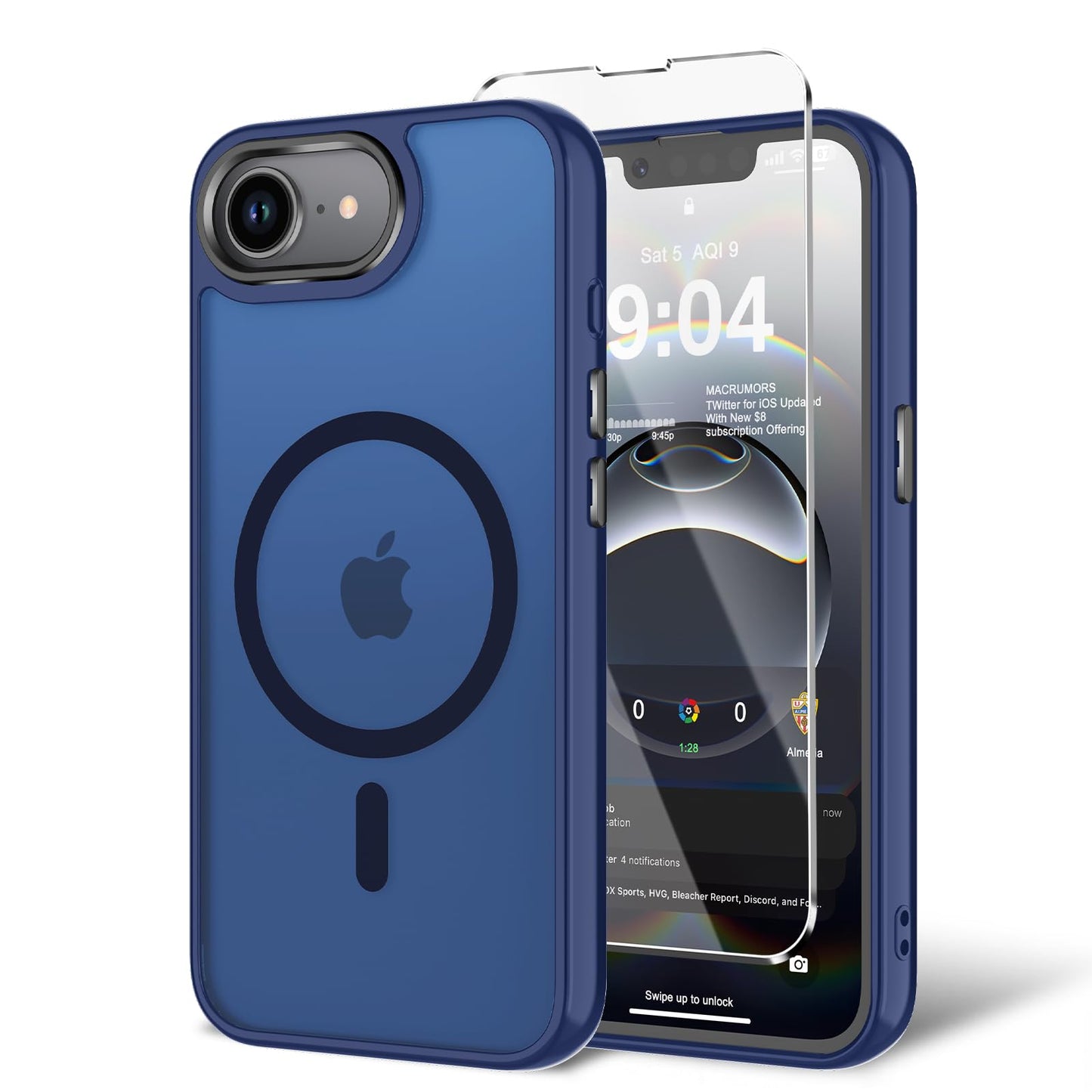 BPOASE for iPhone 16E Case with Screen Protector, [Compatible with Magsafe] Ultra Slim Translucent Matte Shockproof Protection P