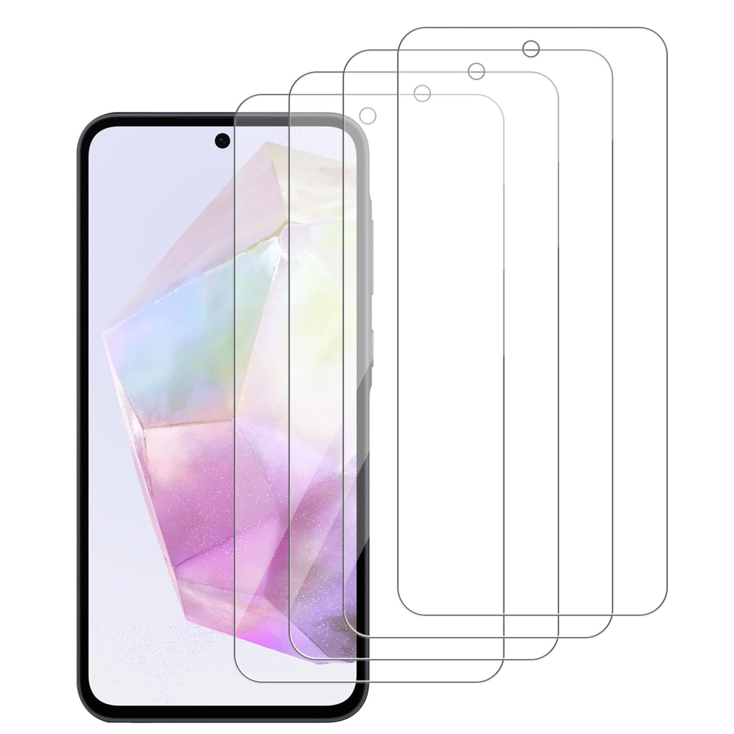 iCsapr 4 Pack Glass Screen Protector Compatible for Samsung Galaxy A35 5G / Galaxy A55 5G 6.6 Inches [9H Hardness]-HD Screen Tem