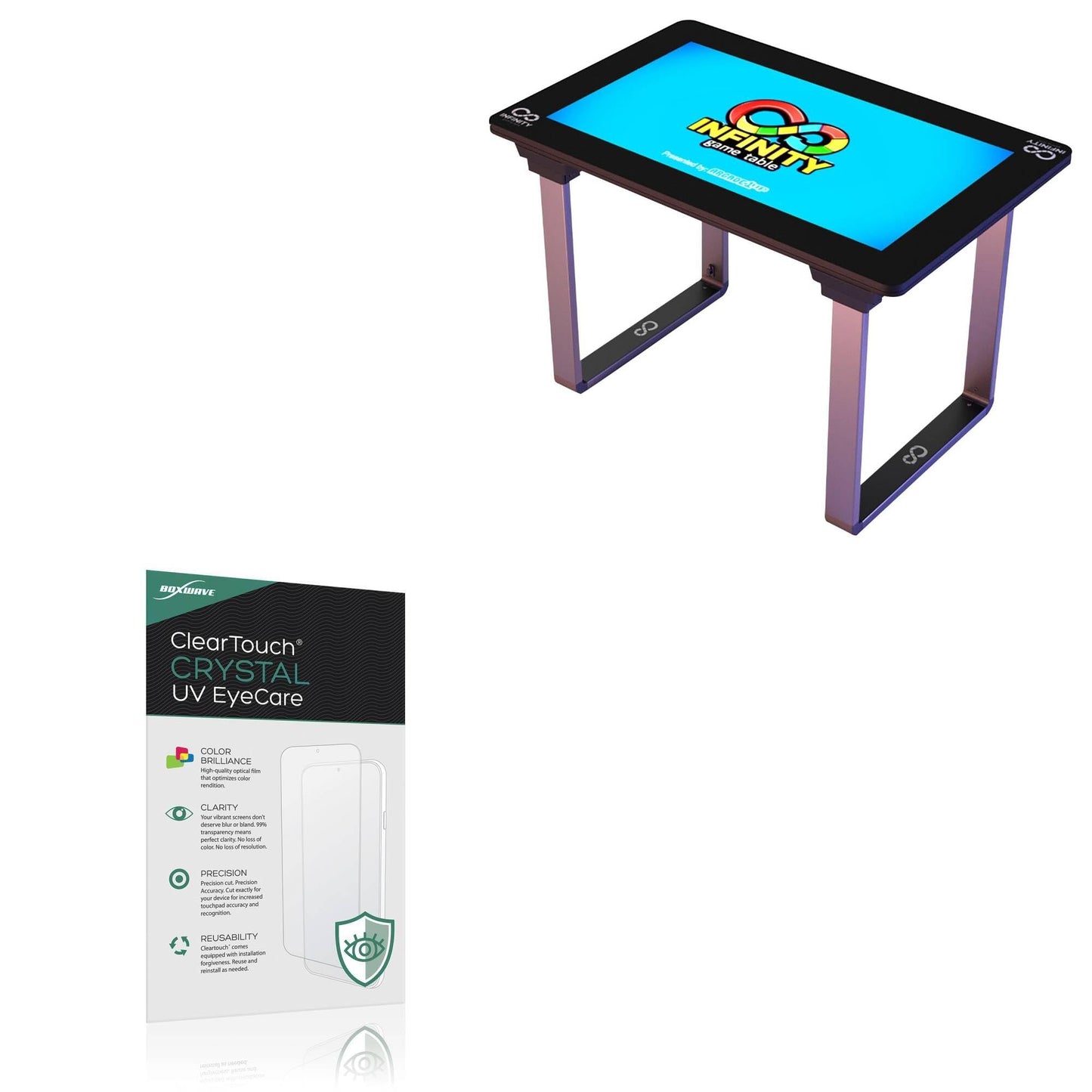 BoxWave Screen Protector Compatible with Arcade1Up Infinity Game Table (32 in) - ClearTouch Crystal Anti-UV EyeCare (2-Pack), Fi