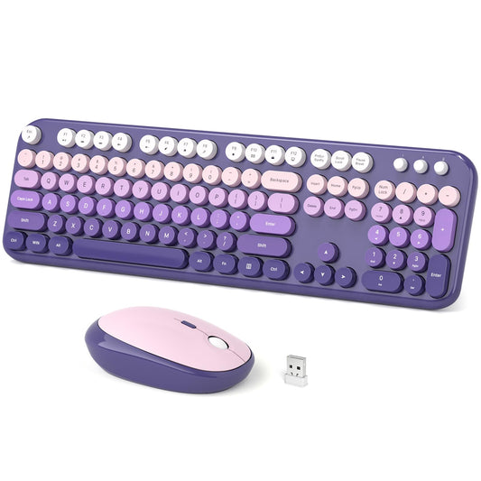 Dilter Wireless Keyboard and Mouse Combo, 104 Keys Full Size Typewriter Keyboards and 2.4 GHz USB Receiver Plug Play Mouse for W