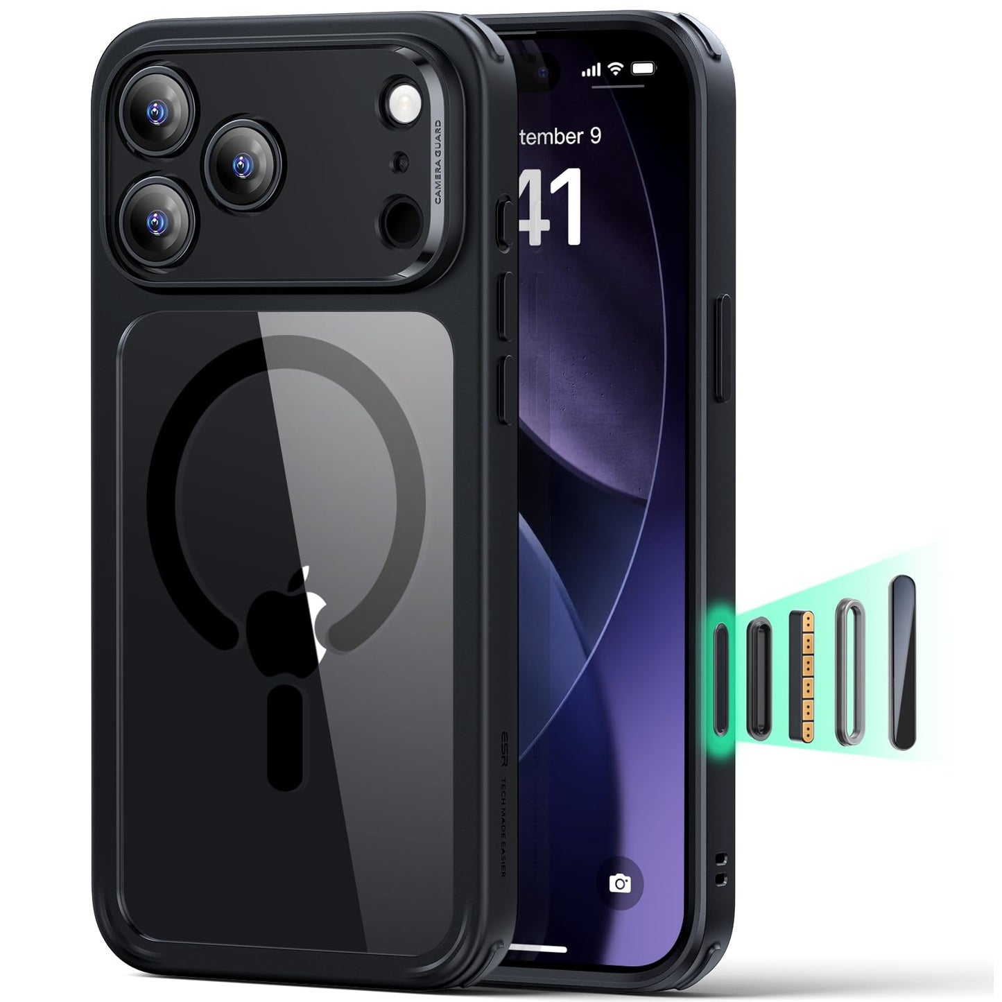 ESR for iPhone 17 Pro Max Case, Camera Control, Compatible with MagSafe, Shockof Military-Grade tection, Magnetic Phone Case for