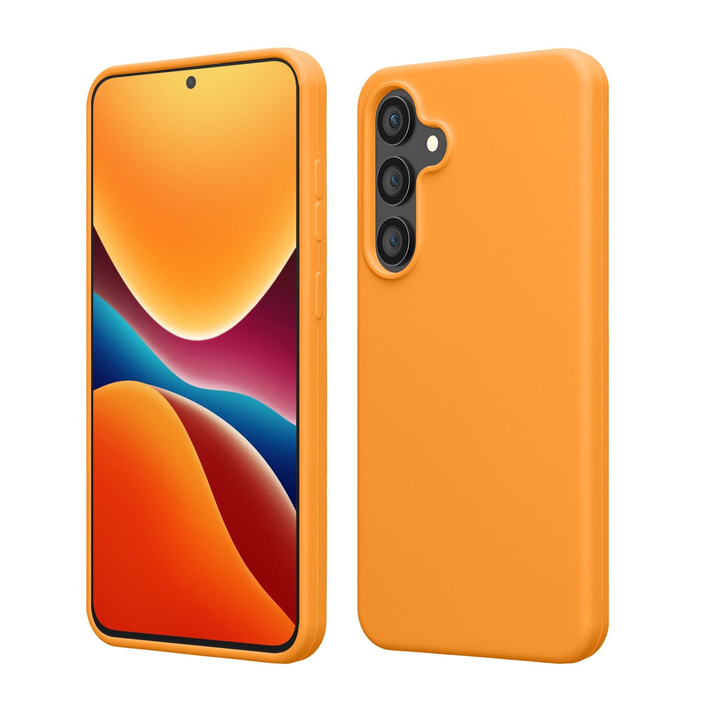 kwmobile Case Compatible with Samsung Galaxy S24 FE Case - TPU Silicone Phone Cover with Soft Finish - Fruity Orange