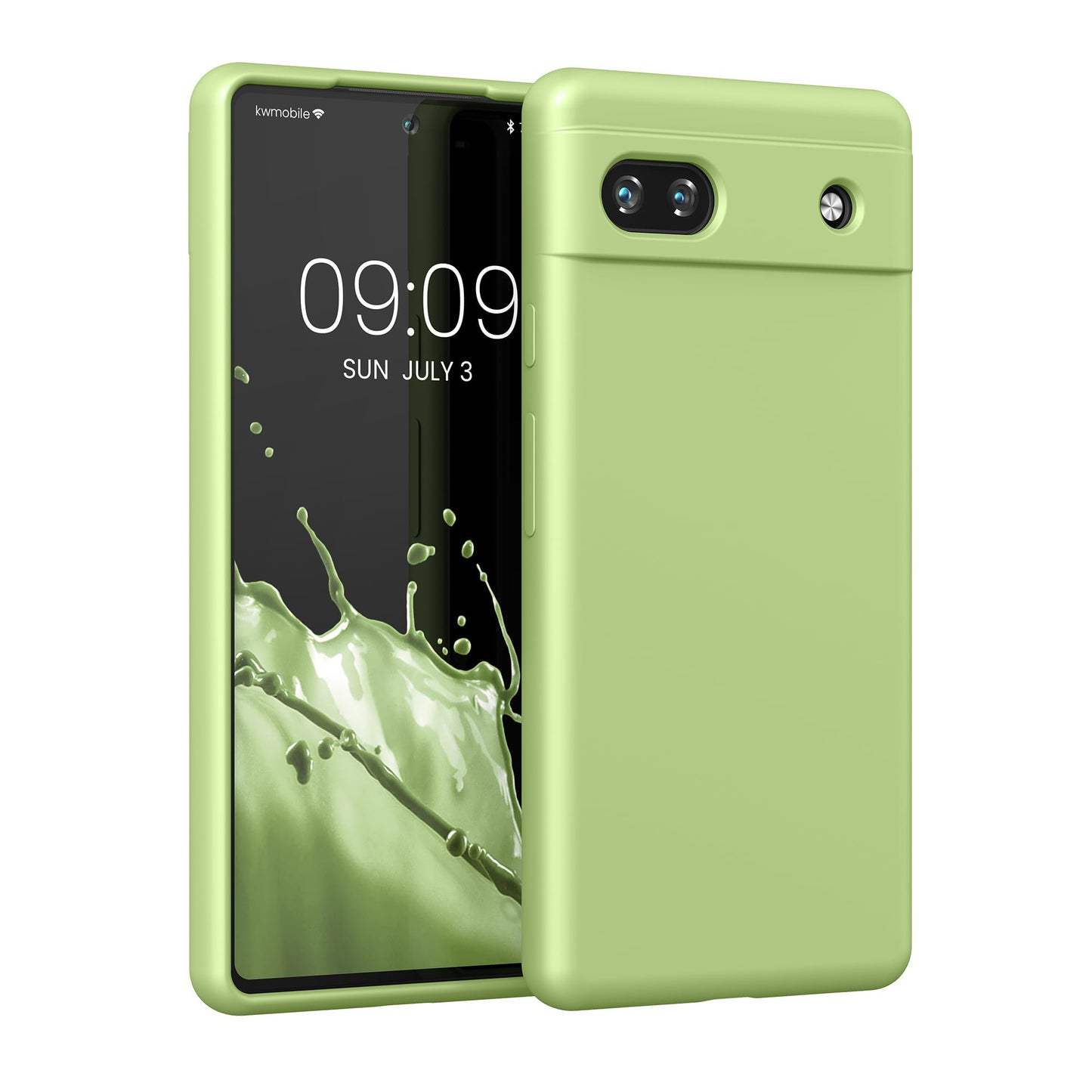 kwmobile Case Compatible with Google Pixel 6a Case - TPU Silicone Phone Cover with Soft Finish - Green Tomato