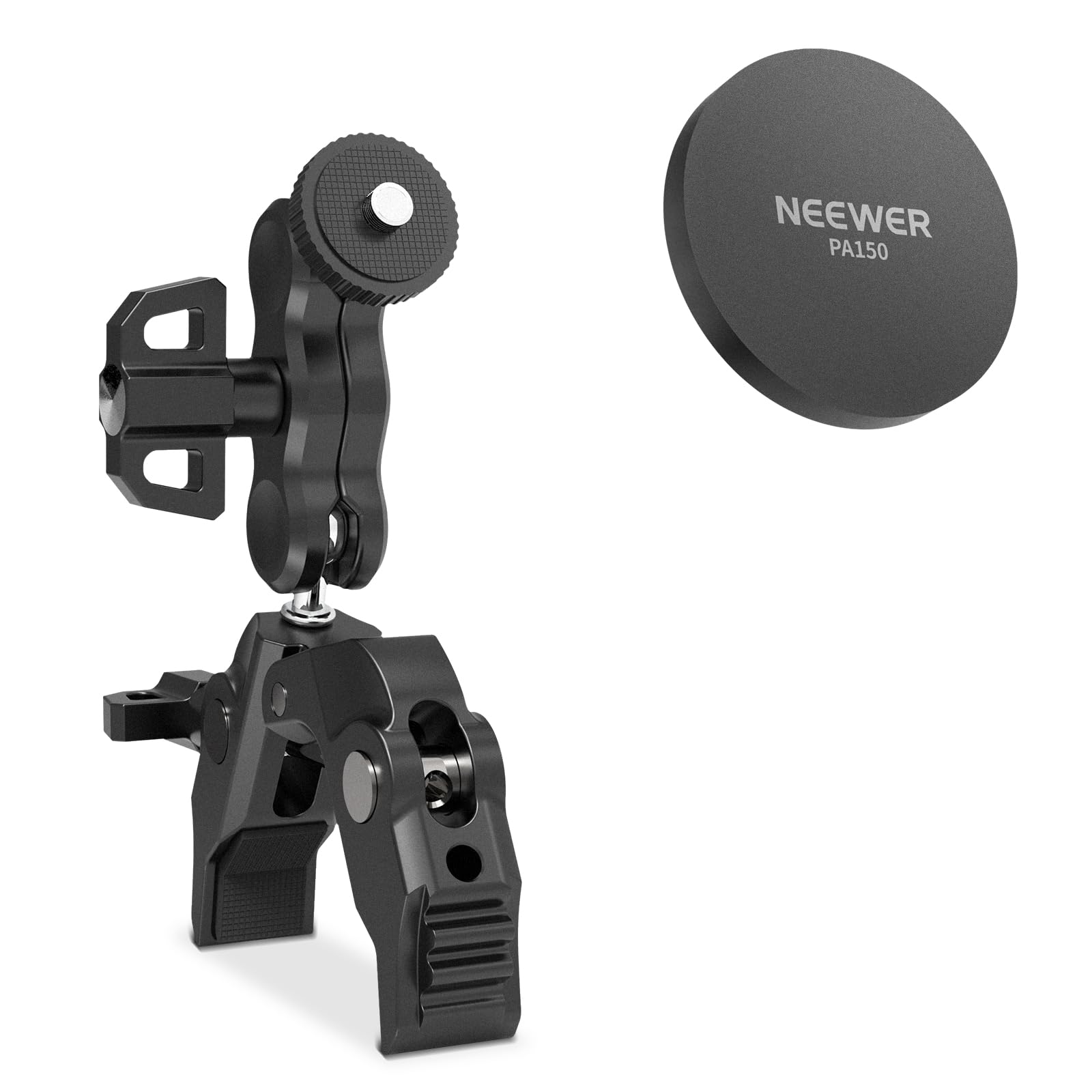NEEWER Magnetic Phone Mount with Super Clamp, Adjustable Metal Holder with 1/4 Screw & Ball Heads Magic Arm Compatible with MagS
