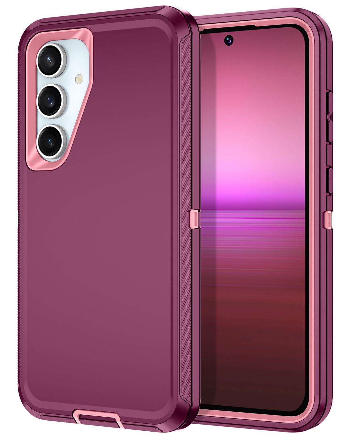 I-HONVA for Samsung Galaxy S24 FE 5G Case Shockproof Dust/Drop Proof 3-Layer Full Body Protection [Without Screen Protector] Rug
