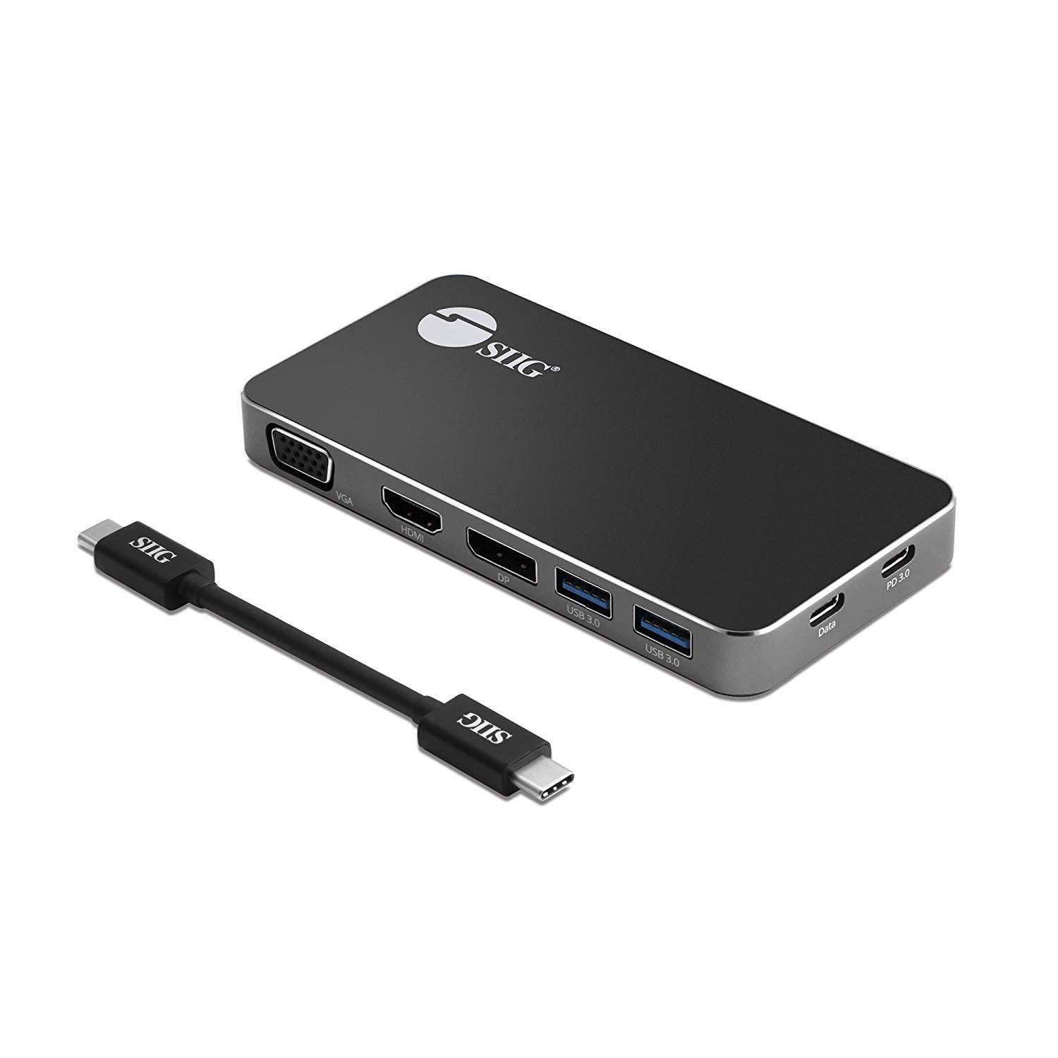 SIIG 4K USB-C MST Laptop Docking Station Thunderbolt 3 Compatible with 100W PD Supports Windows & Chromebooks, Mac M1/M2/M3 Pro/
