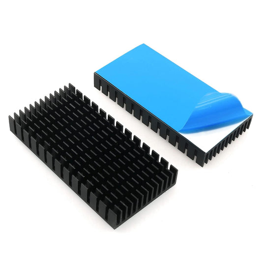 4Pcs Heatsink 80 x 40 x 11mm Black Aluminum Heat Sink Radiator Cooler with Thermal Conductive Adhesive Tape Cooling Fin for 3D P