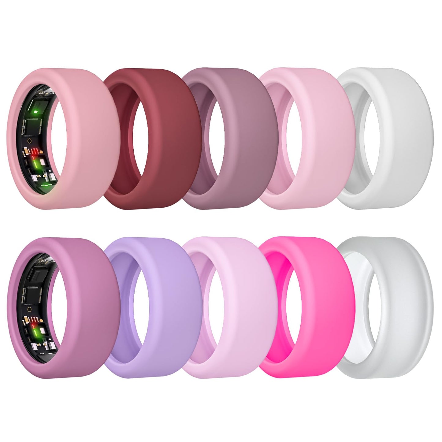MAKCPOIMER 10Pack Ring Cover for ULTRAHUMAN Ring AIR, Elastic Silicone Ring Protector Working Out Accessories Men Women (All 10