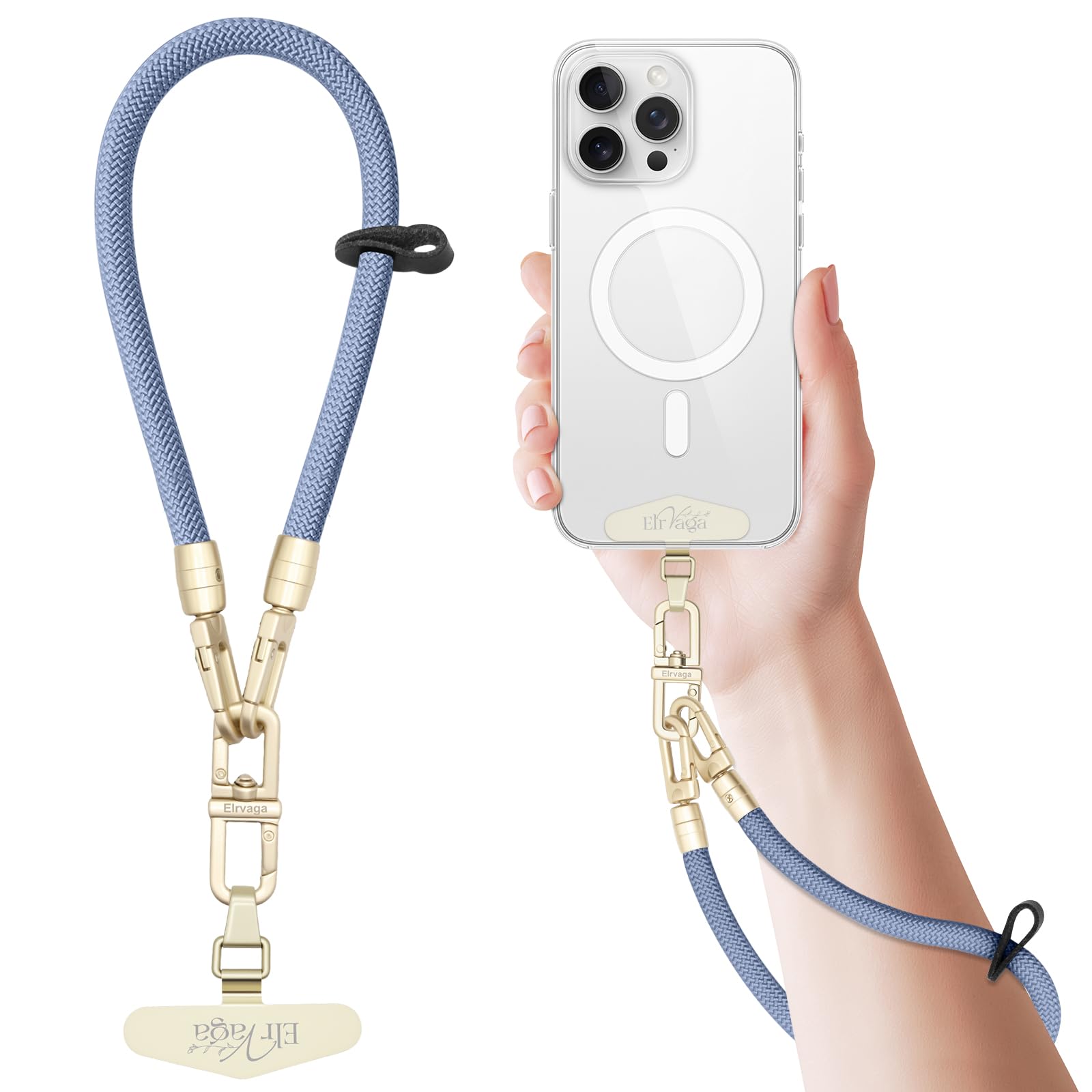 Elrvaga Universal Cell Phone Lanyard Wrist Strap,Phone Bracelet Strap,Phone Charms Strap (Fog Blue)