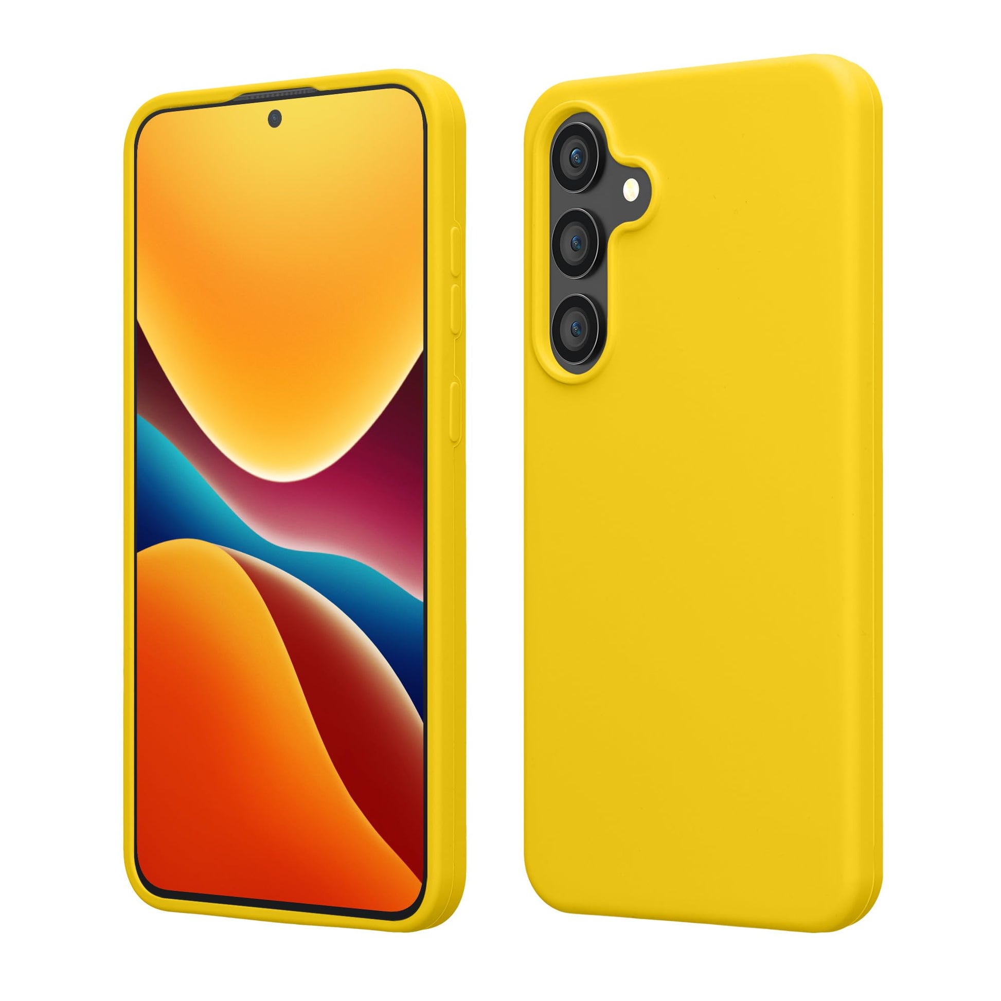kwmobile Case Compatible with Samsung Galaxy S25 FE Case - TPU Silicone Phone Cover with Soft Finish - Radiant Yellow