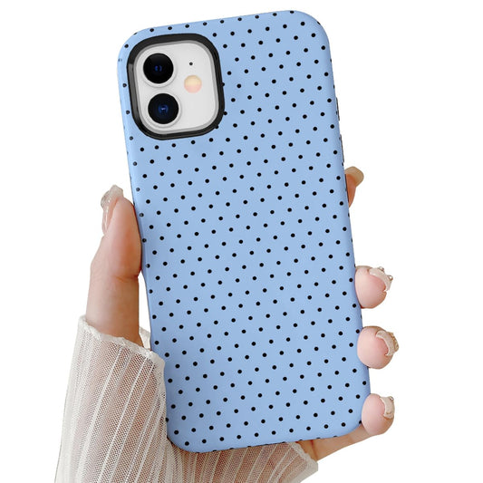 GLBYDLO for iPhone 13 Mini & 12 Mini Case, Cute Polka Dot 2-in-1 Shockproof Cover for Women Girls, Aesthetic Dual-Layer Protecti