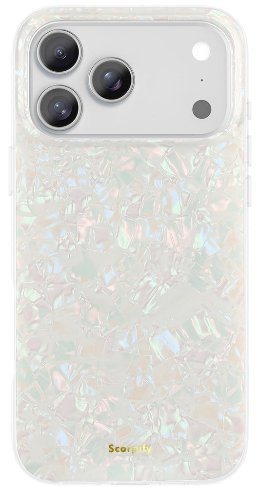 SCORPIFY for iPhone 17 Pro Max Case [Compatible with MagSafe] with Colorful Pearl Iridescent Design, Cute Clear Magnetic Phone C