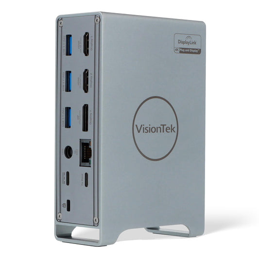 VisionTek VT7100 11in1 Docking Station Triple Monitor 4k - x2 HDMI, x1 DisplayPort, 100W PD Port, x4 3.1 USB-A, x2 USB-C, Audio
