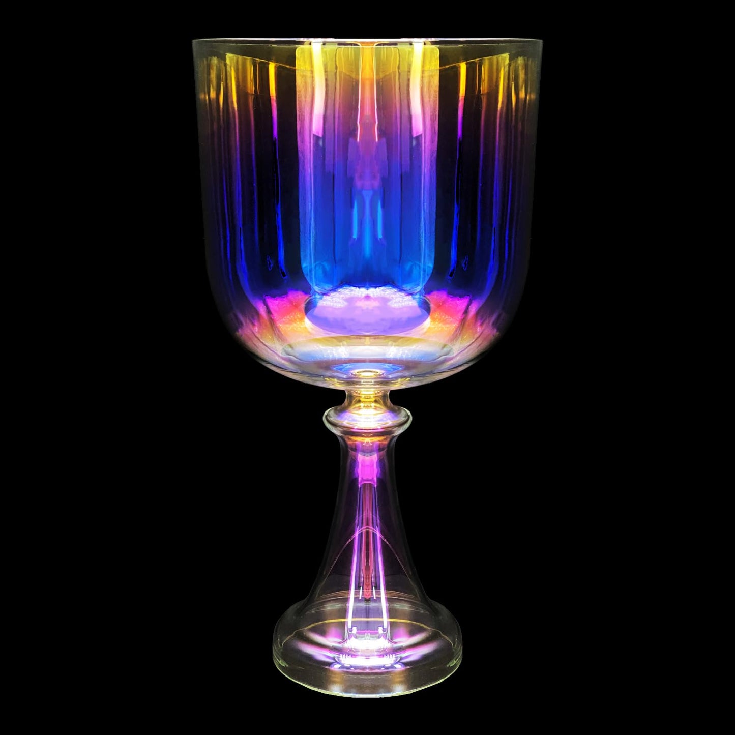 TianChunyue 440Hz Meditation Crystal Singing Bowl, Handheld Quartz Stone Music Bowl, Transparent Dazzle, Sound Healing Instrumen