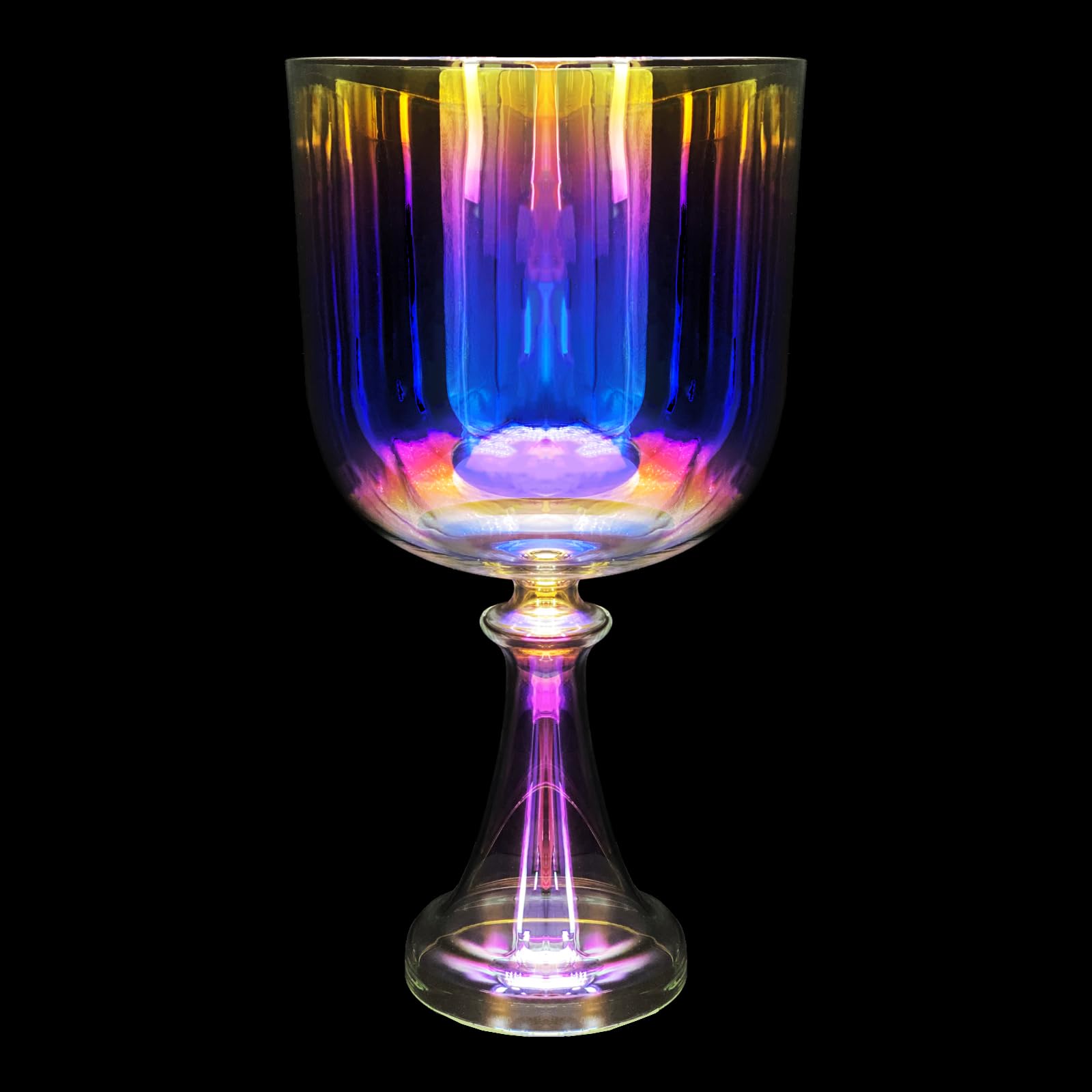 TianChunyue 440Hz Meditation Crystal Singing Bowl, Handheld Quartz Stone Music Bowl, Transparent Dazzle, Sound Healing Instrumen