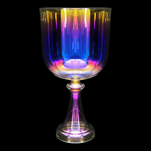 TianChunyue 440Hz Meditation Crystal Singing Bowl, Handheld Quartz Stone Music Bowl, Transparent Dazzle, Sound Healing Instrumen
